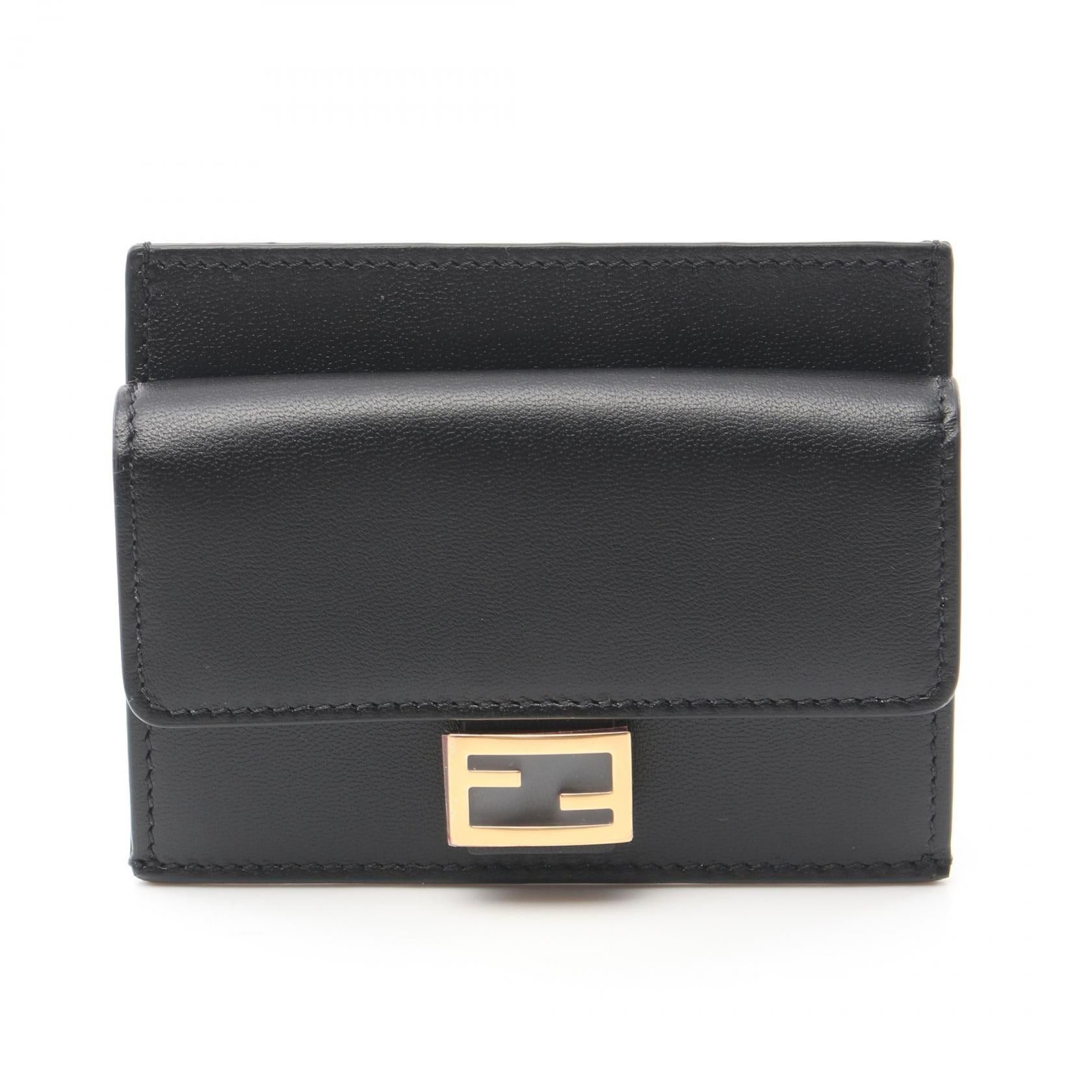 Fendi Fendi Baguette Card Case Leather Black Size ONE SIZE - 1 Thumbnail
