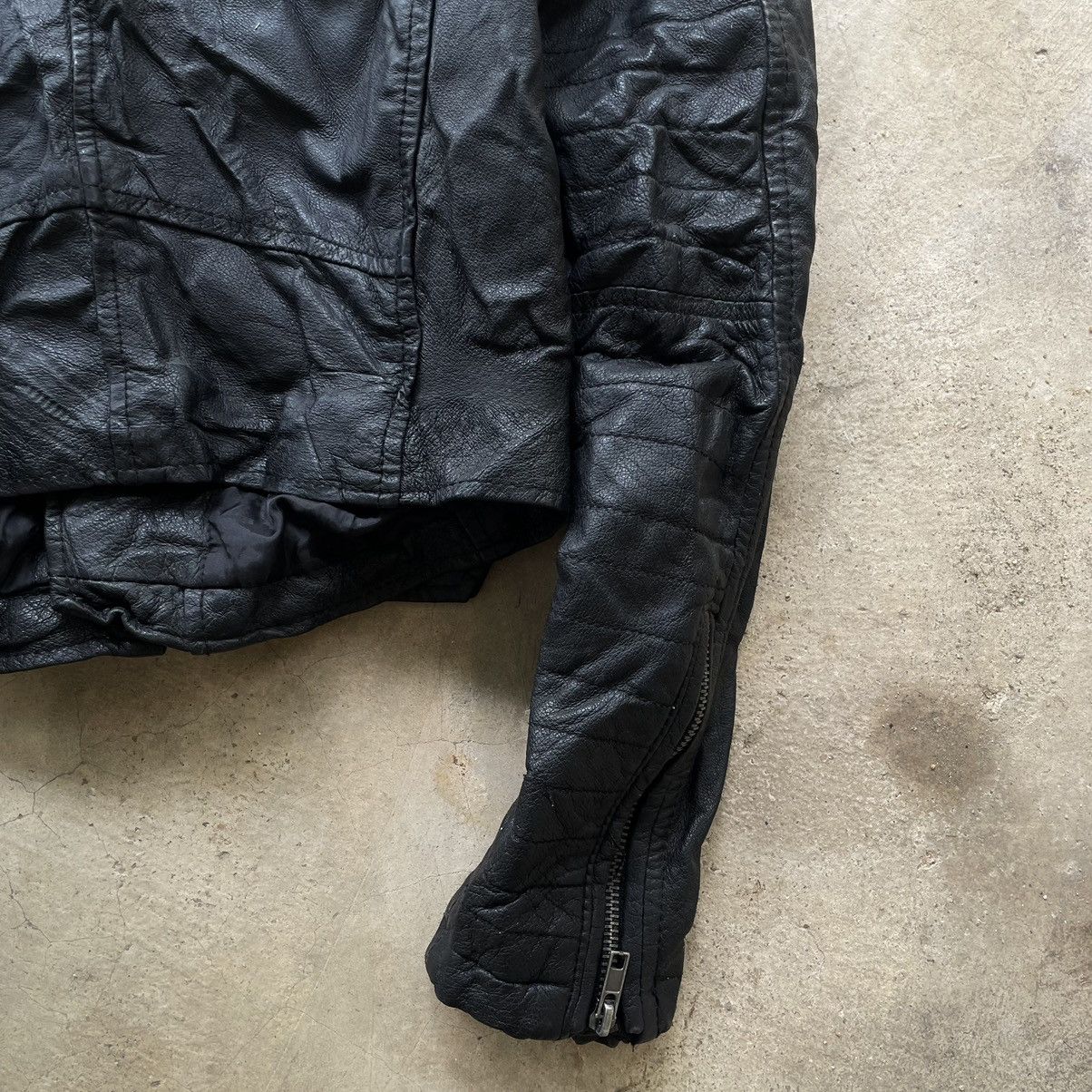 Le Grande Bleu (L.G.B.) Grail🔥 Archive Leather Jacket Asymmetrical Rick Owens Style Size US XS / EU 42 / 0 - 22 Thumbnail