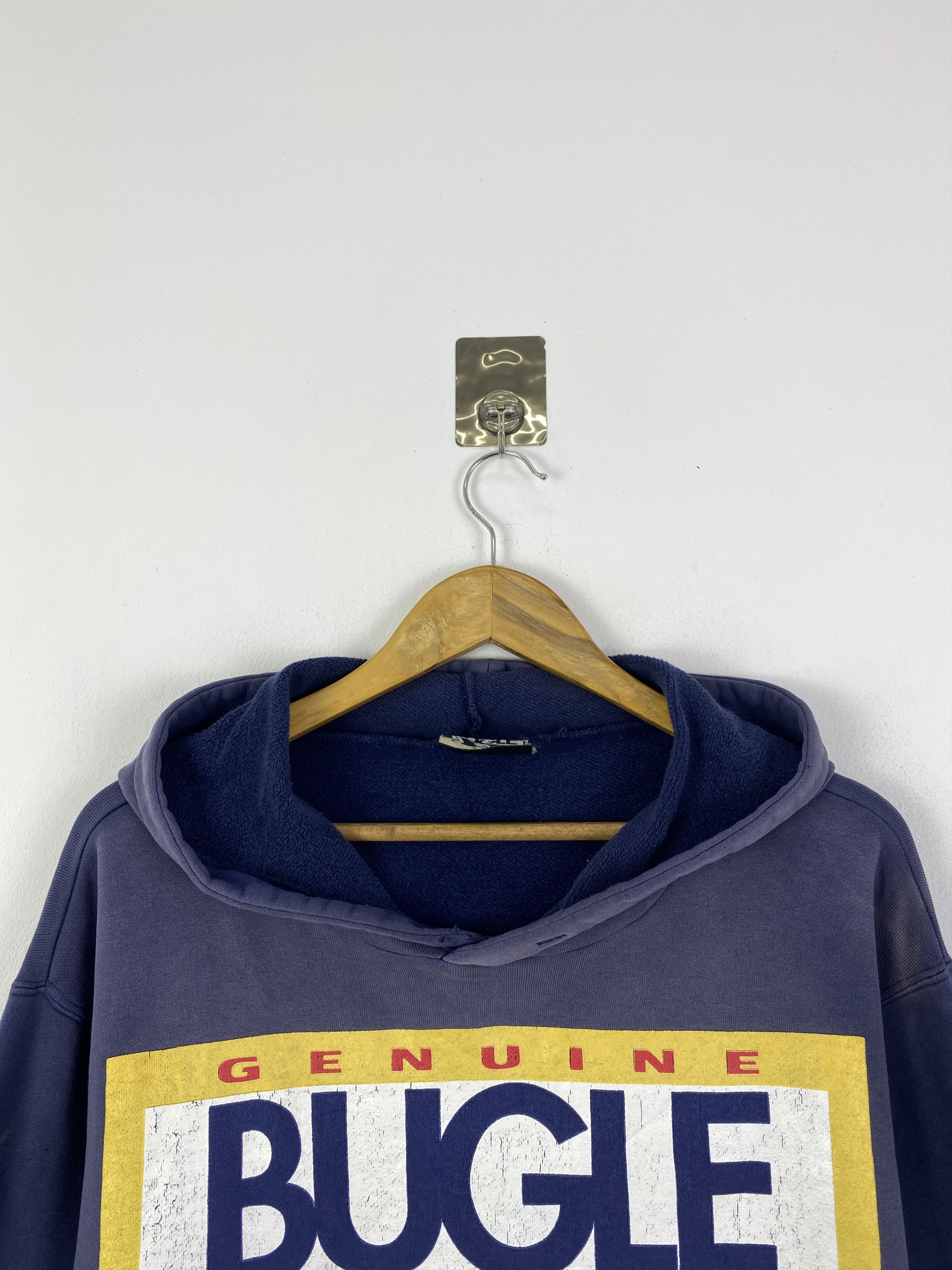 Bugle Boy 90s Vintage Bugle Boy Logo Box Bleach Faded Hoodie SH0122 Size US M / EU 48-50 / 2 - 2 Thumbnail