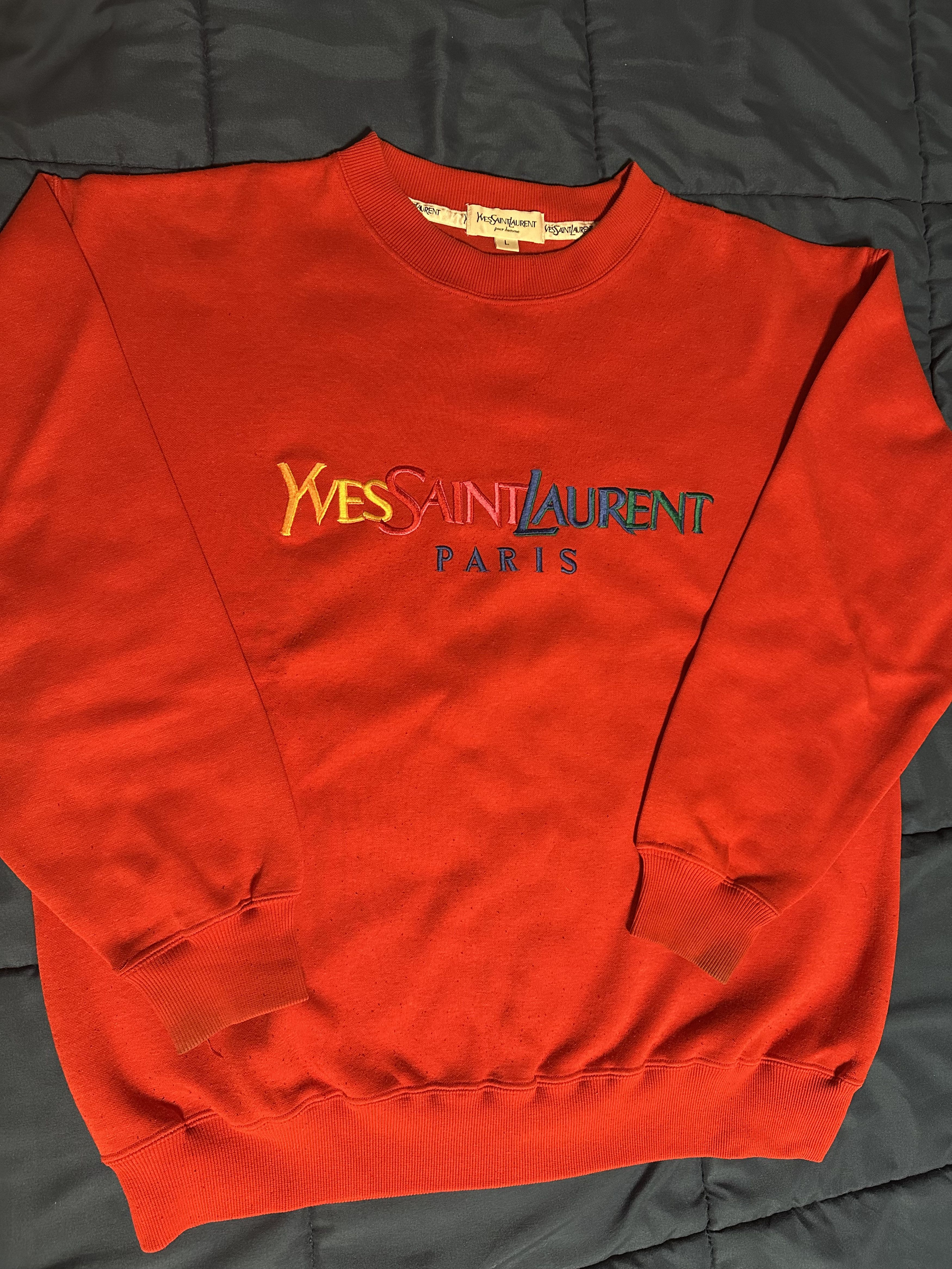 Yves Saint Laurent Vintage Yves Saint Laurent Crewneck – Red – Size L Size US L / EU 52-54 / 3 - 1 Thumbnail