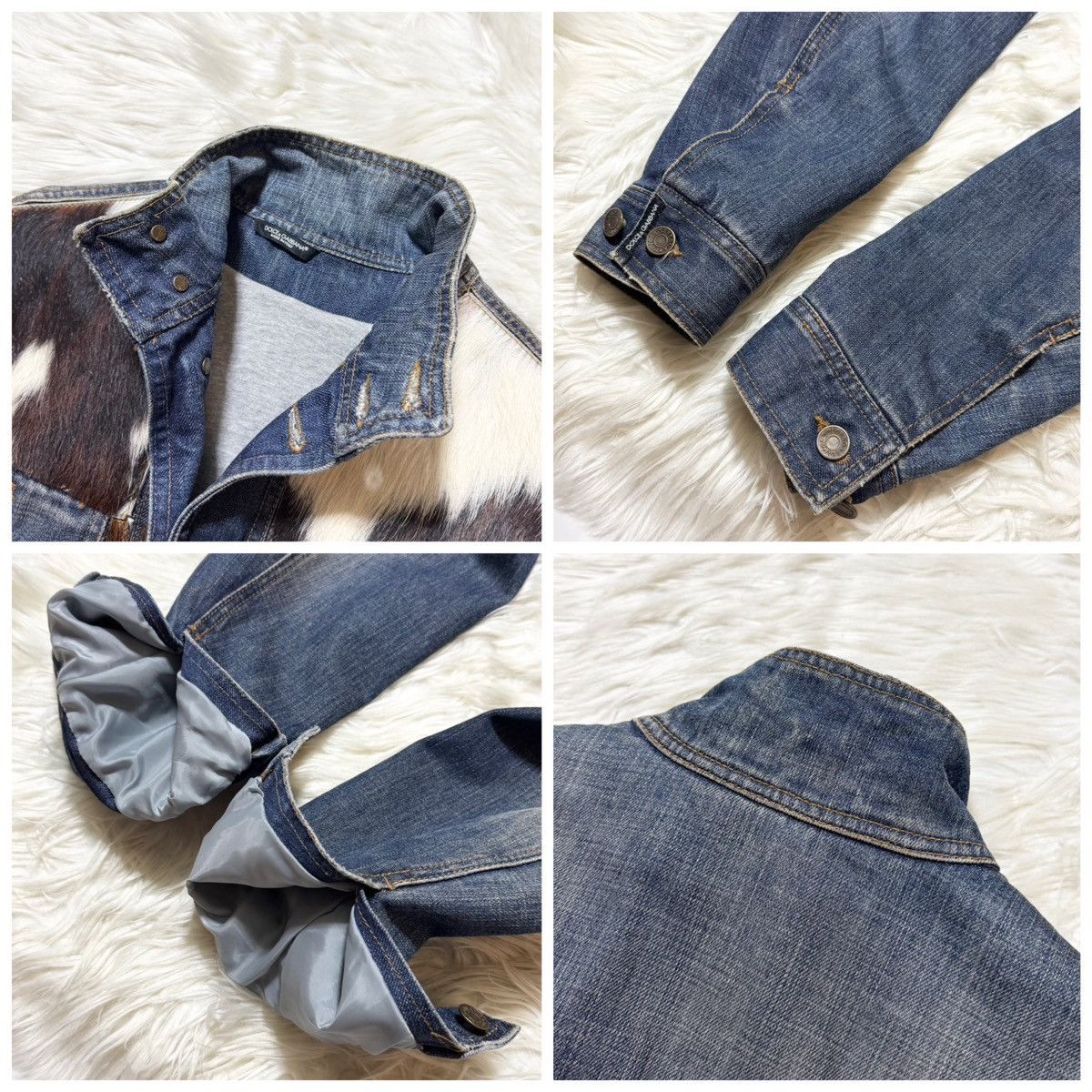 Dolce & Gabbana Dolce & Gabbana DG Plate Horse Fur Denim Jacket Size US S / EU 44-46 / 1 - 4 Thumbnail