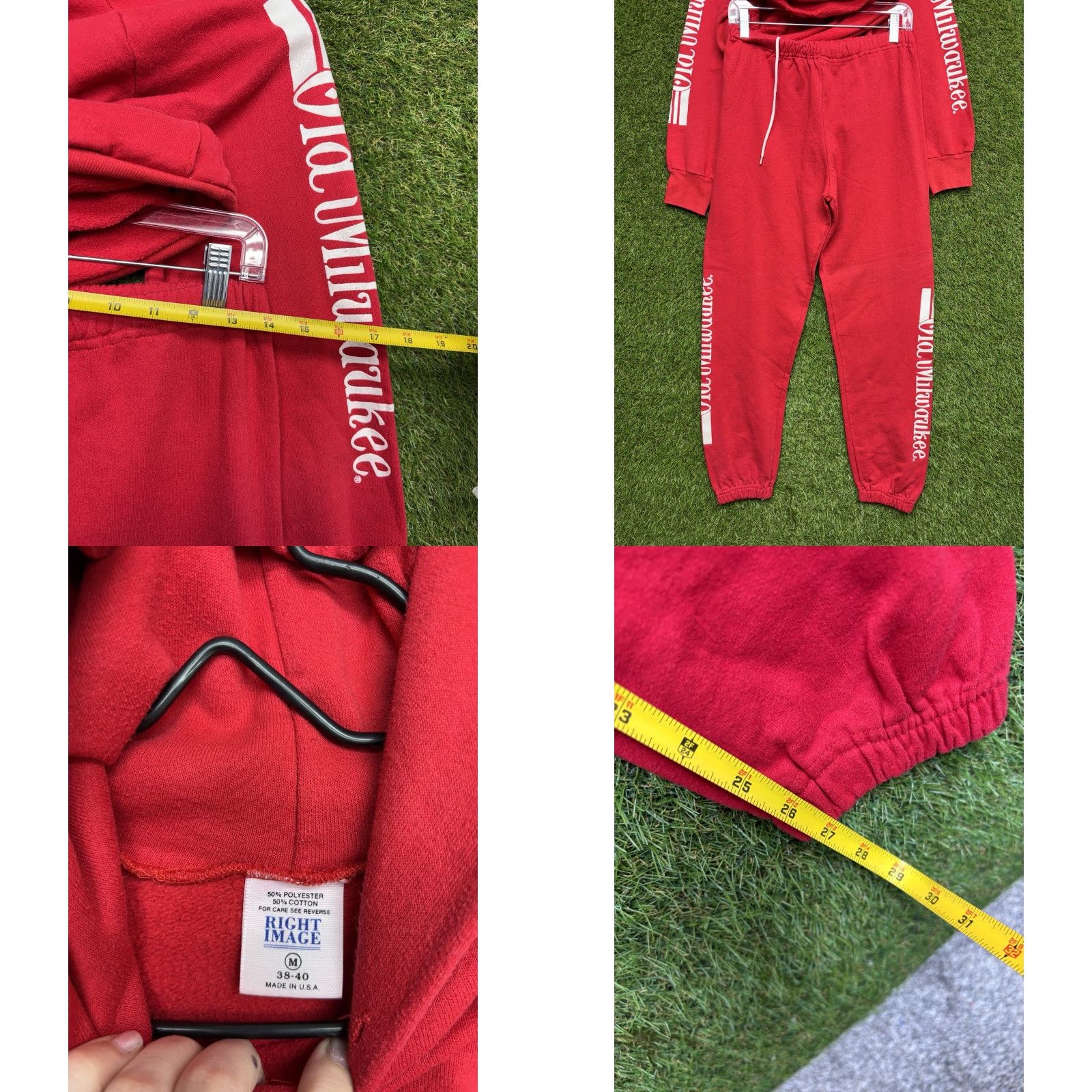Vintage VINTAGE Milwaukee Tracksuit Mens M Red Polyester Zip Tracksuit Costume Agent Halloween Cosplay Man Mens Medium Red Tracksuit 80s Beer Size 40R - 8 Thumbnail