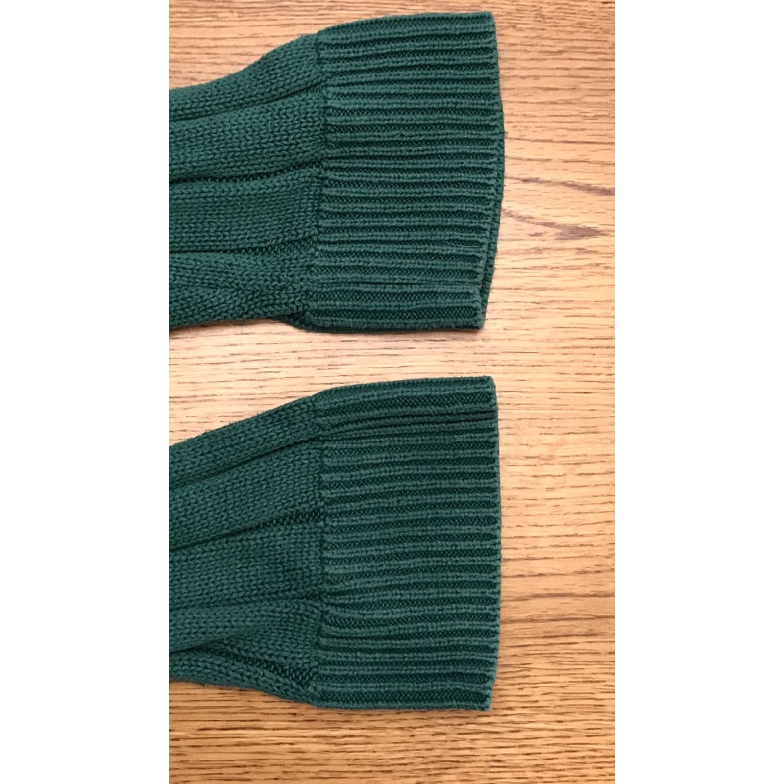 Vintage Christopher & Banks Womens Pullover Sweater Hooded Cable-Knit Green L Size L / US 10 / IT 46 - 5 Thumbnail