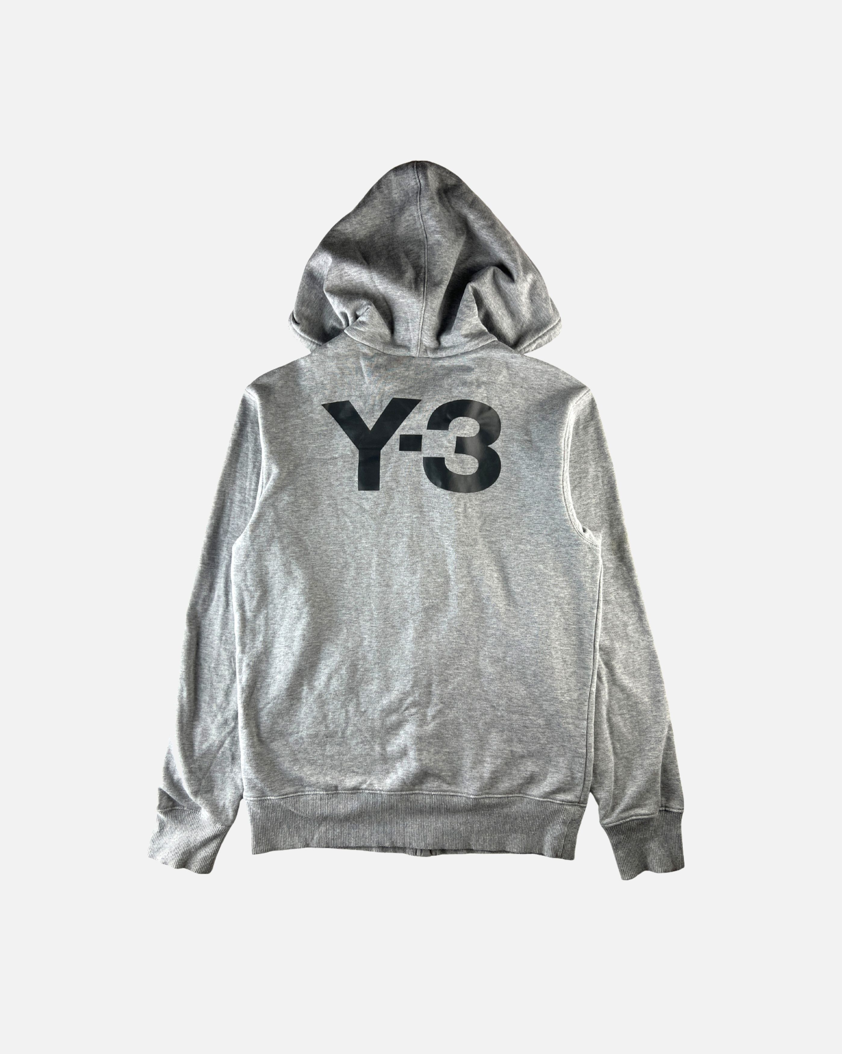 Y-3 × Yohji Yamamoto Y-3 Light Grey Zip Hoodie | Grailed