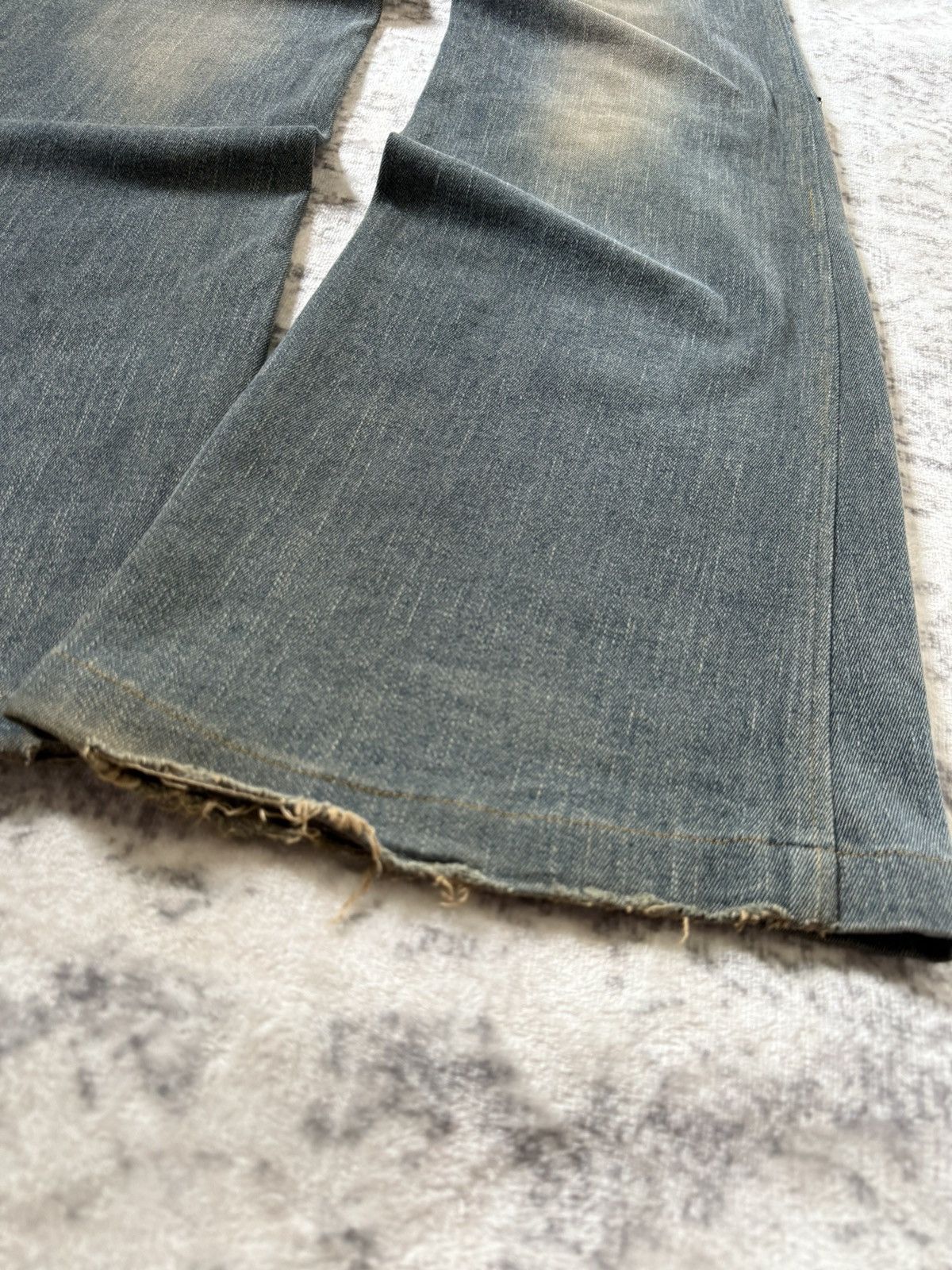 Tornado Mart Tornado Mart Artisanal Studded Tribal Mud Wash Flare Jeans Size US 29 - 21 Thumbnail