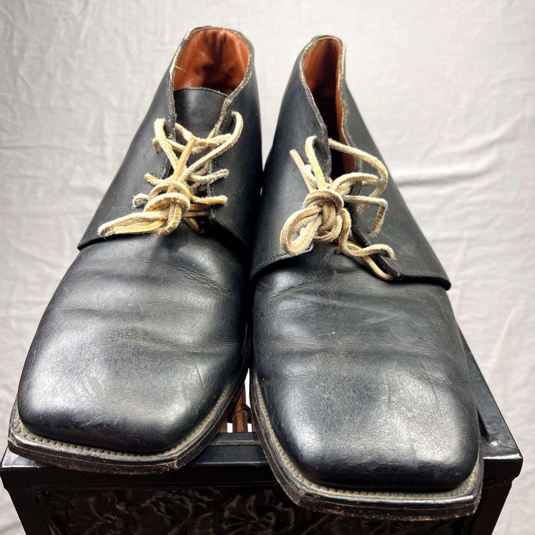 Frye Frye Chukka Boots Mens 10.5 D Black Leather Lace Up Square Toe Made In USA Boots Mens 10.5 D Black Leather Square Toe Lace Up USA Chukka Frye Size US 10 / EU 43 - 4 Thumbnail