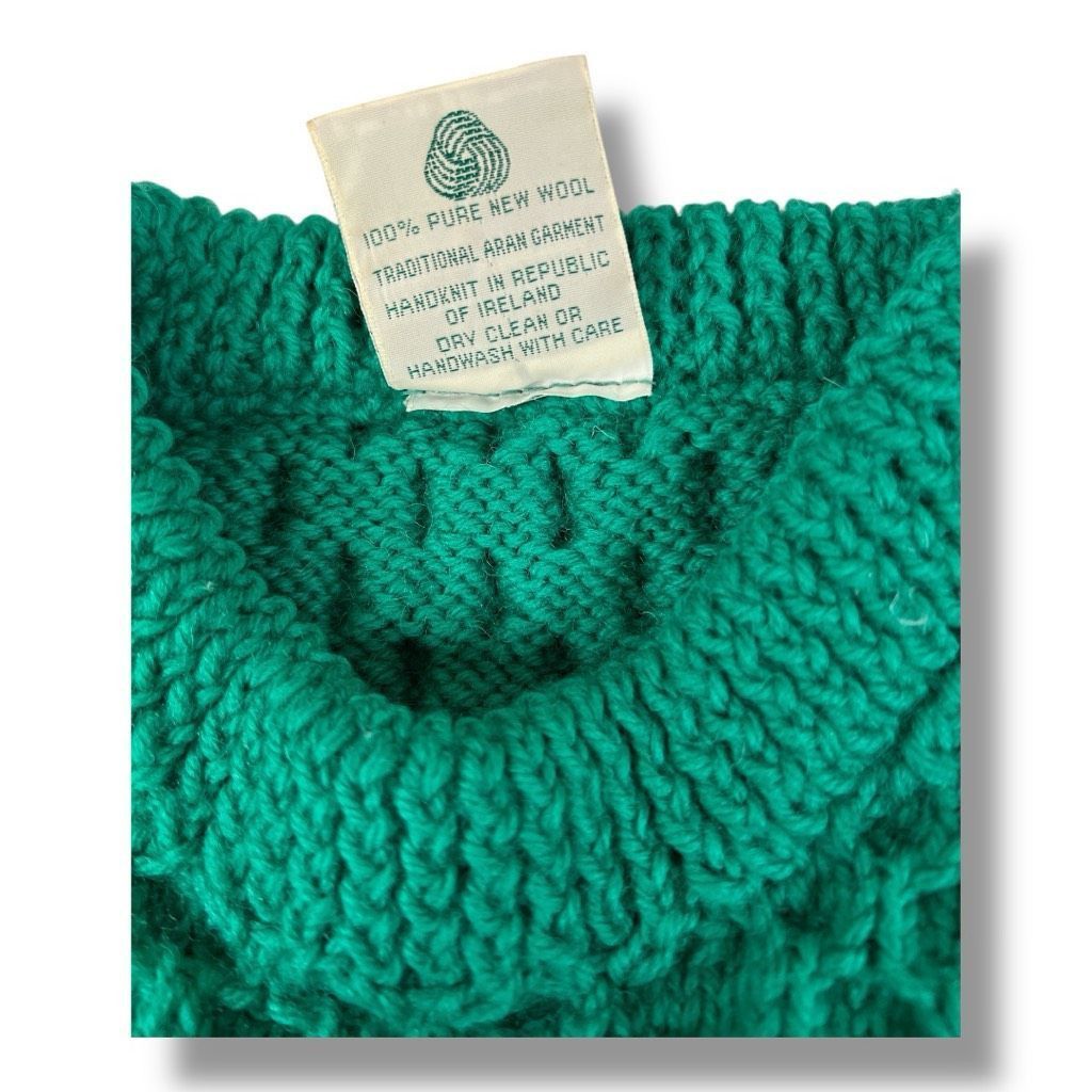 Other Blarney Woolen Mills 100% Pure New Wool Green Chunky Sweater Size M / US 6-8 / IT 42-44 - 4 Thumbnail