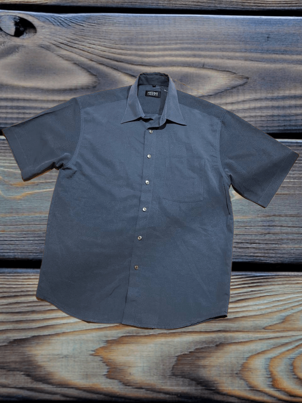 Versace Versace Classic Shirt Long Sleeve Button Down Gray Sharp Size US L / EU 52-54 / 3 - 1 Thumbnail