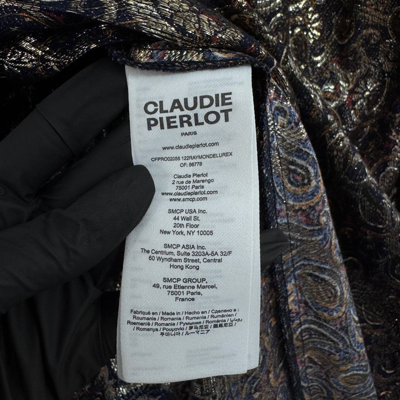 Other Claudie Pierlot Paris Dress Womens Metallic Jacquard Wrap 36 Size XS / US 0-2 / IT 36-38 - 5 Thumbnail