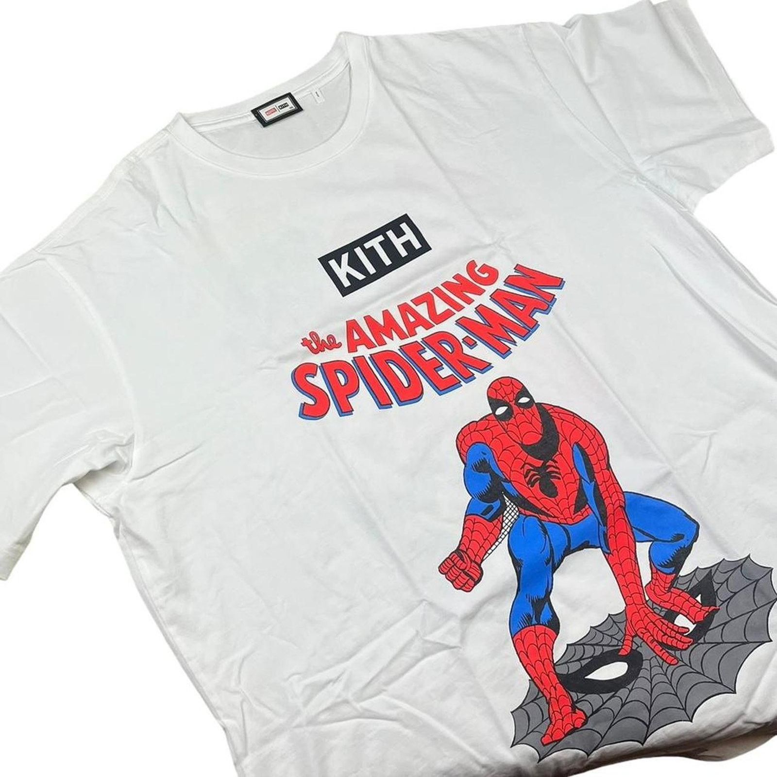 image of Kith X Spiderman Vintage Allies Tee Shirt In White, Men's (Size 2XL)