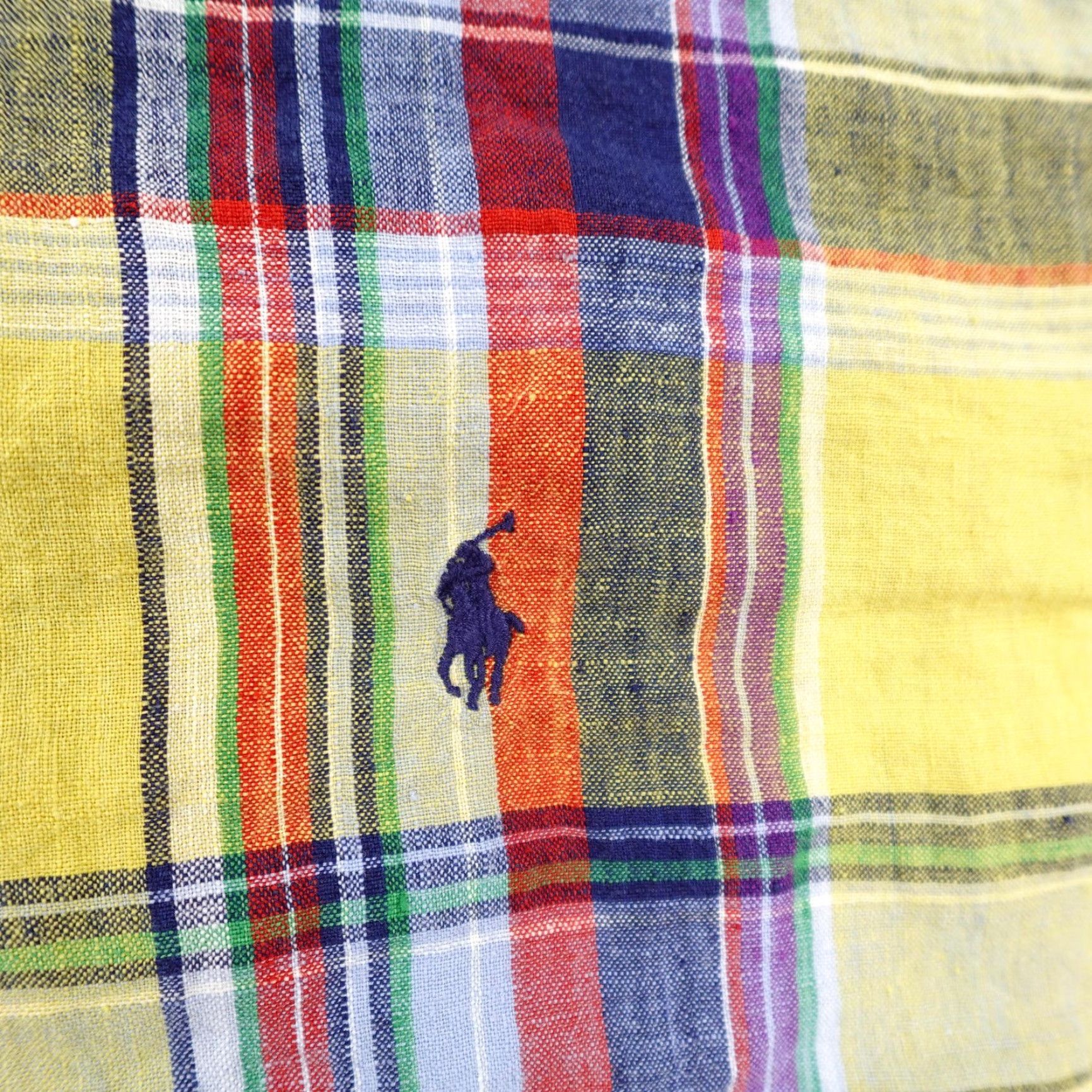 Ralph Lauren Ralph Lauren Button-Up Shirt Men XLT Tall Yellow Blue Plaid Linen Short Sleeve Classic Preppy Size US XL / EU 56 / 4 - 3 Thumbnail