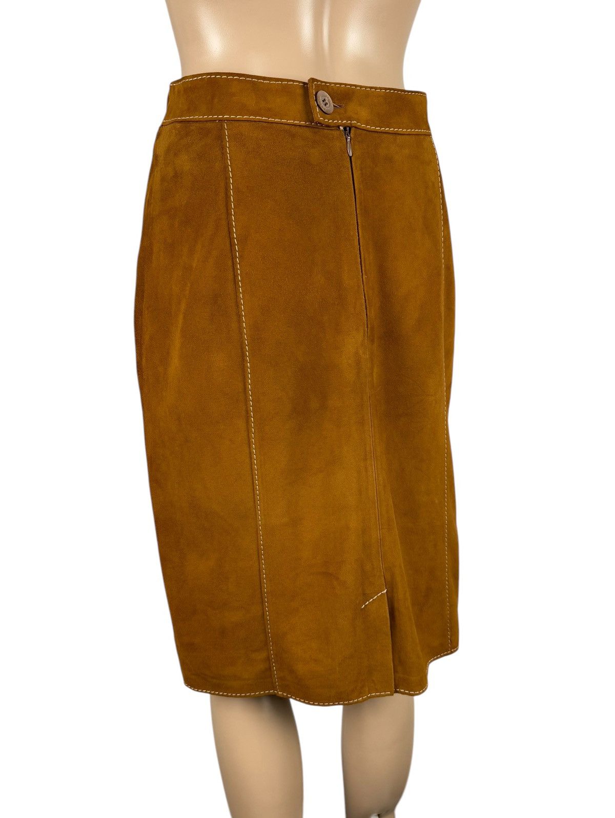 Designer × Genuine Leather × Leather Christ Leather Genuine Cuir Suede Skirt size DE36 IT42 Size 28" / US 6 / IT 42 - 6 Thumbnail