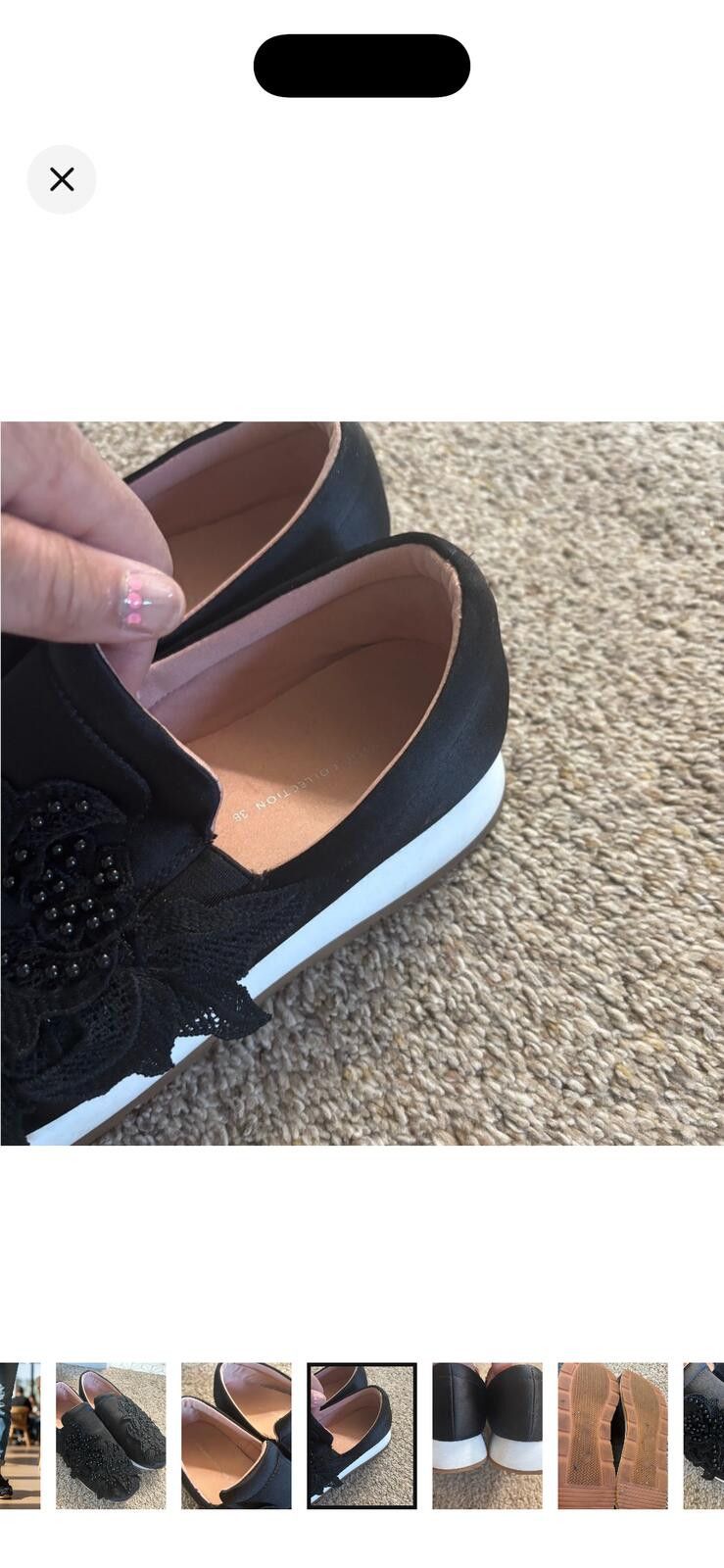 Zara (ZARA) Elegant Black Embellished Women's Shoes Size US 8 / IT 38 - 3 Thumbnail