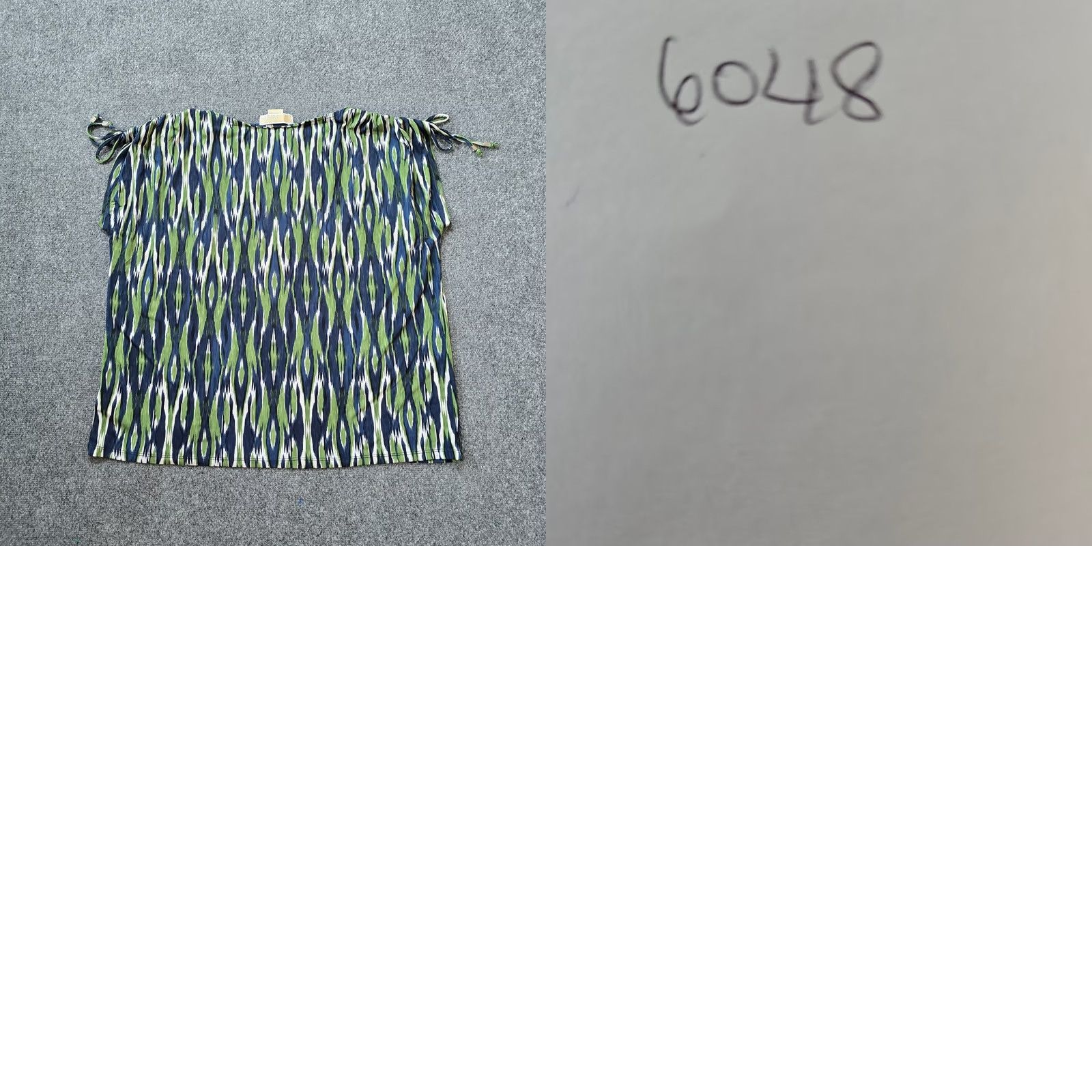 Michael Kors VINTAGE Michael Kors Top Womens 2X Green Ikat Cap Sleeve Boat Neck Stretch Casual Size XXL / US 16-18 / IT 52-54 - 8 Thumbnail