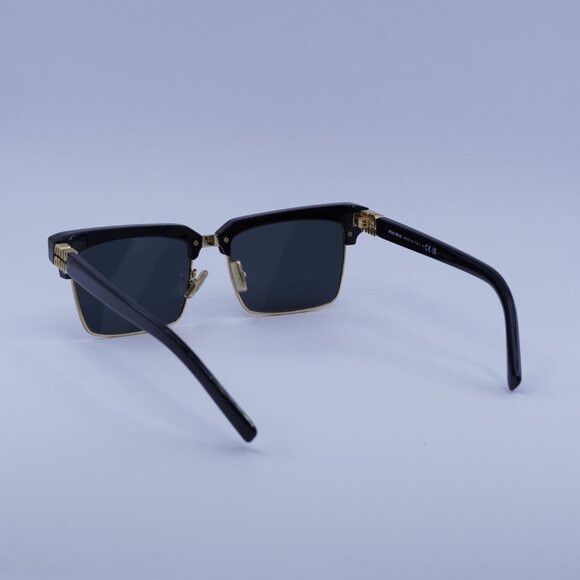 Miu Miu Miu Miu MU10ZS 1AB5S0 Sunglasses Black\Gold Browline Frame Size ONE SIZE - 12 Thumbnail