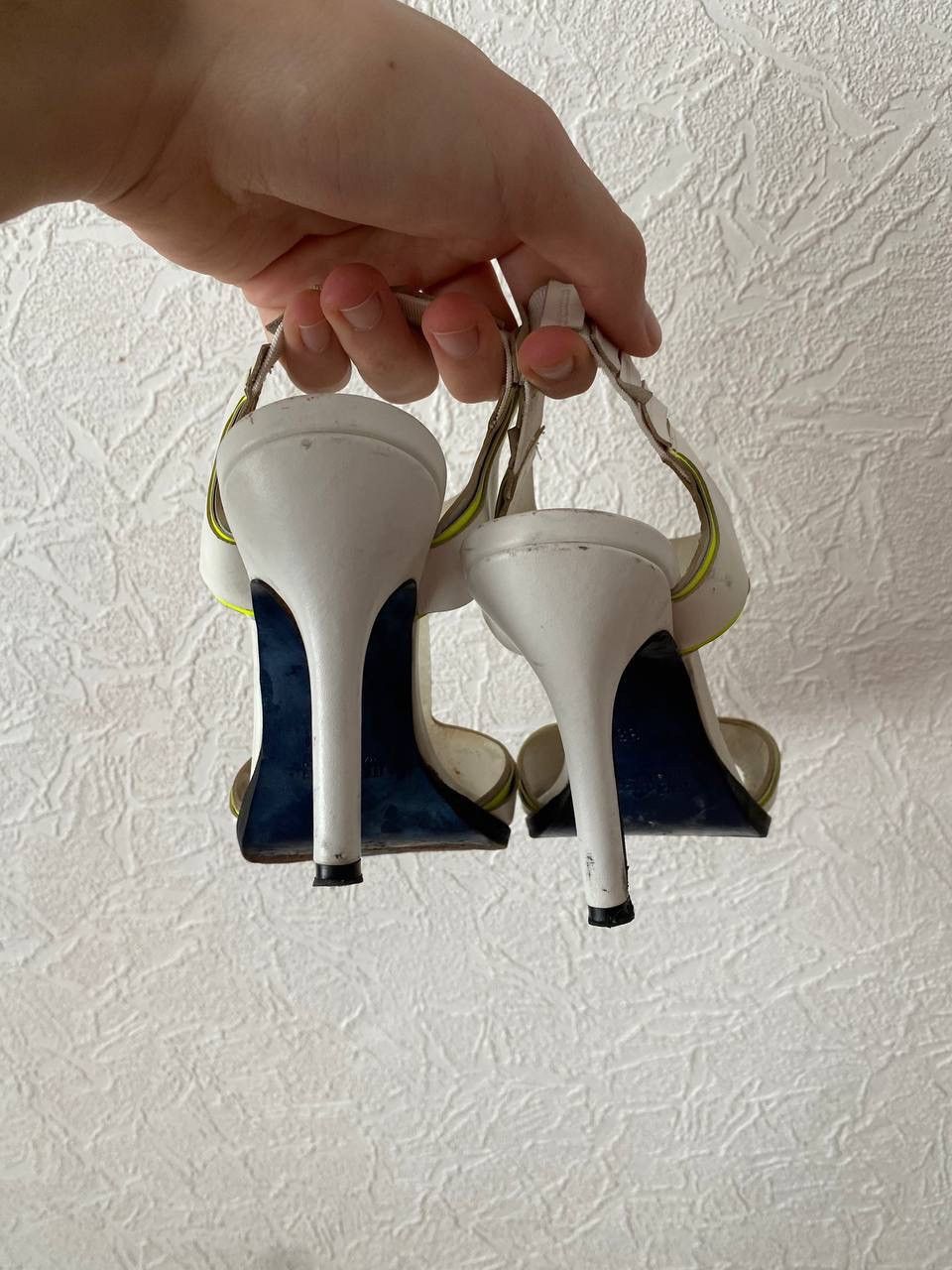Jil Sander 00s Jil Sander White Tech Leather Heels Sandals Size US 5 / IT 35 - 4 Thumbnail