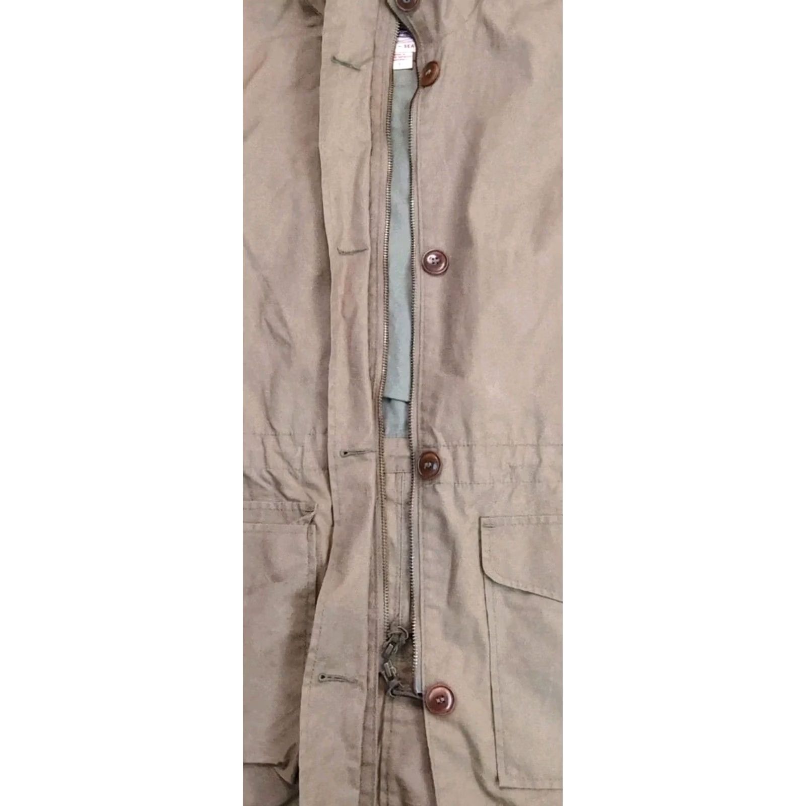 Filson VINTAGE Filson Tin Cloth Trench Coat Parka Jacket Full Zip Made In USA Womens Small Olive Grey Size S / US 4 / IT 40 - 5 Thumbnail