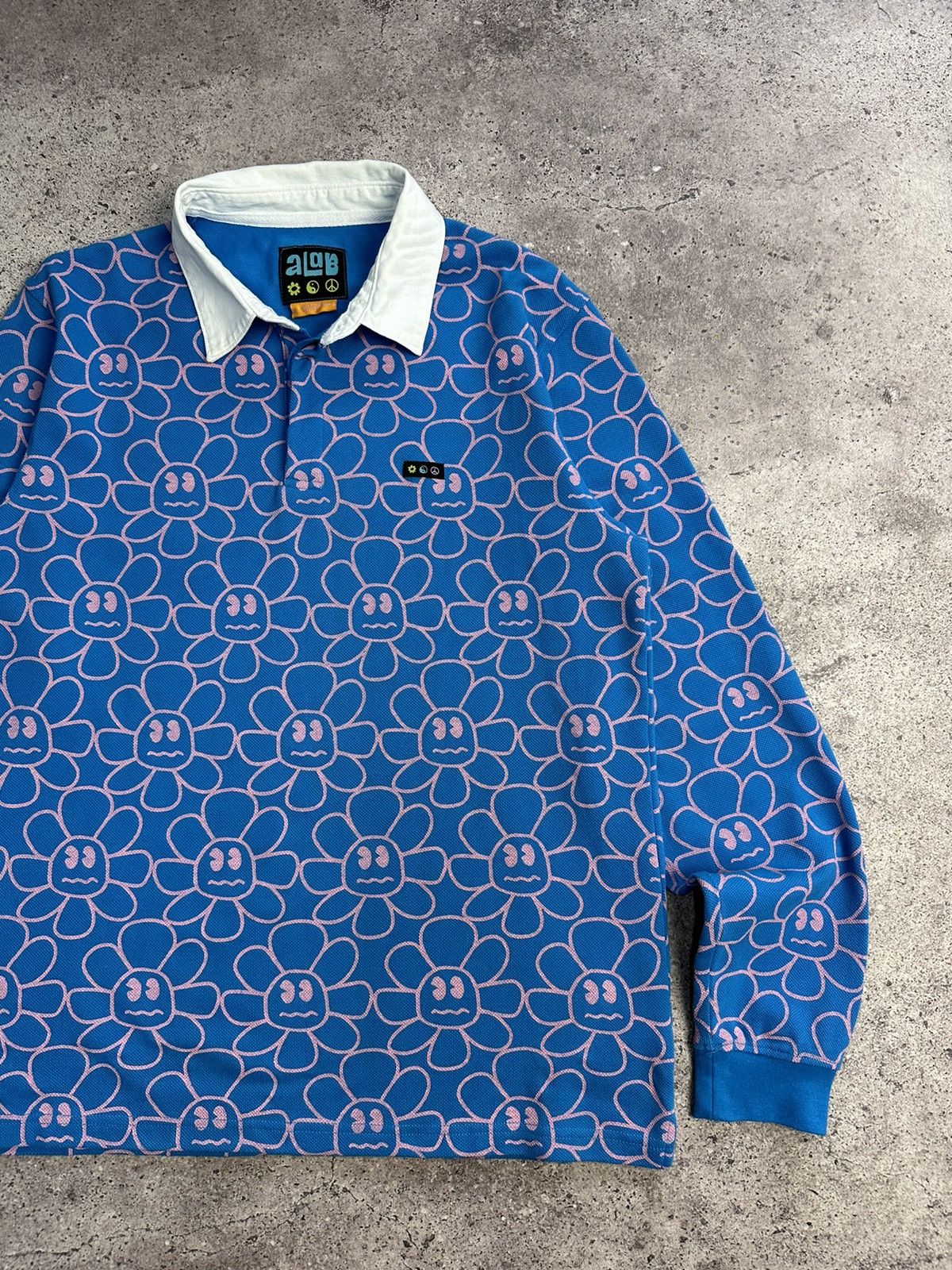 A.LAB × Vintage Vintage A Lab Skateboarding Rugby Long Sleeve Smile Logo Size US L / EU 52-54 / 3 - 4 Thumbnail