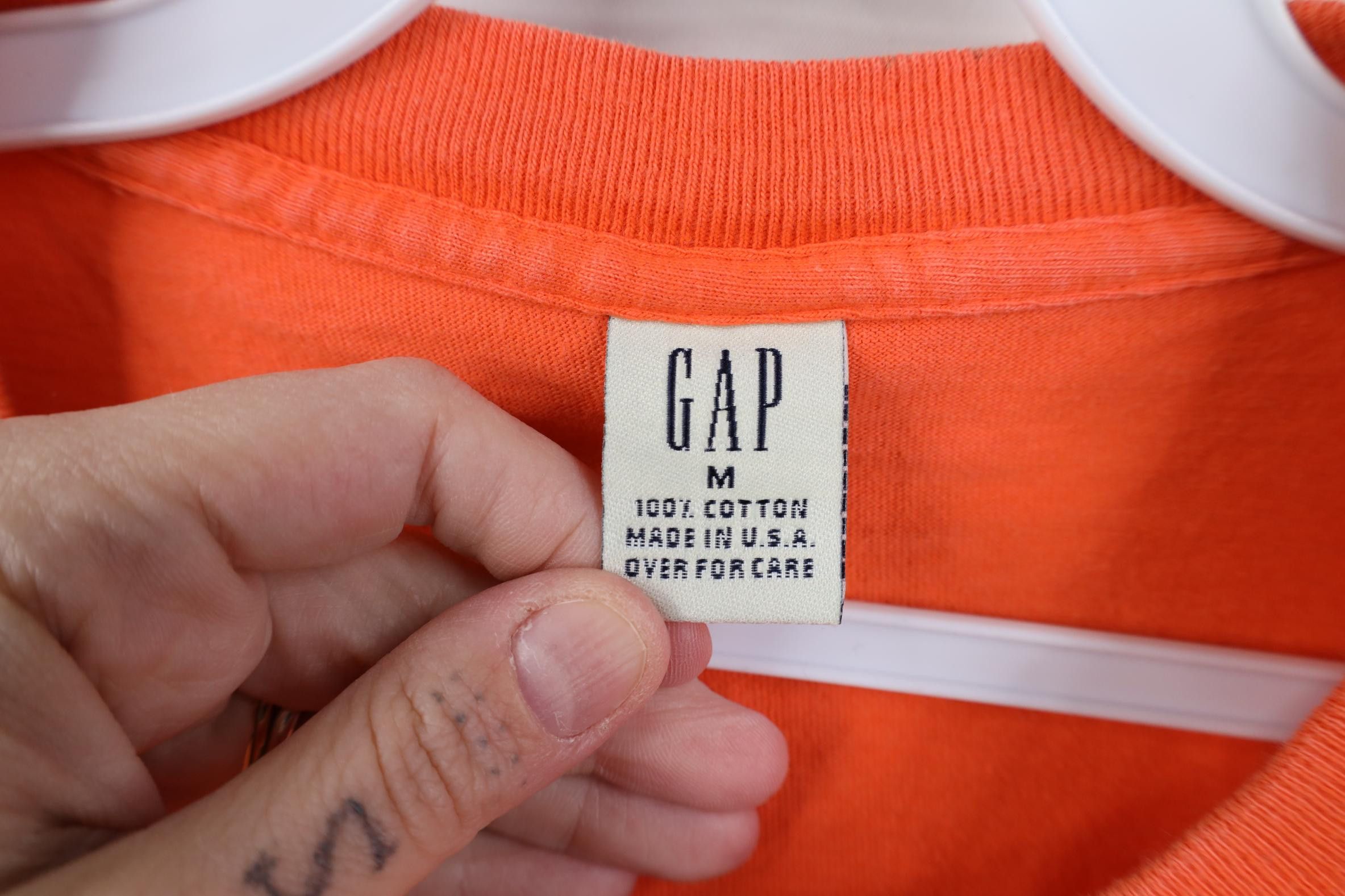 Gap Vintage 90s Y2K Gap Geometric T-Shirt Orange Cotton USA Size US M / EU 48-50 / 2 - 9 Thumbnail