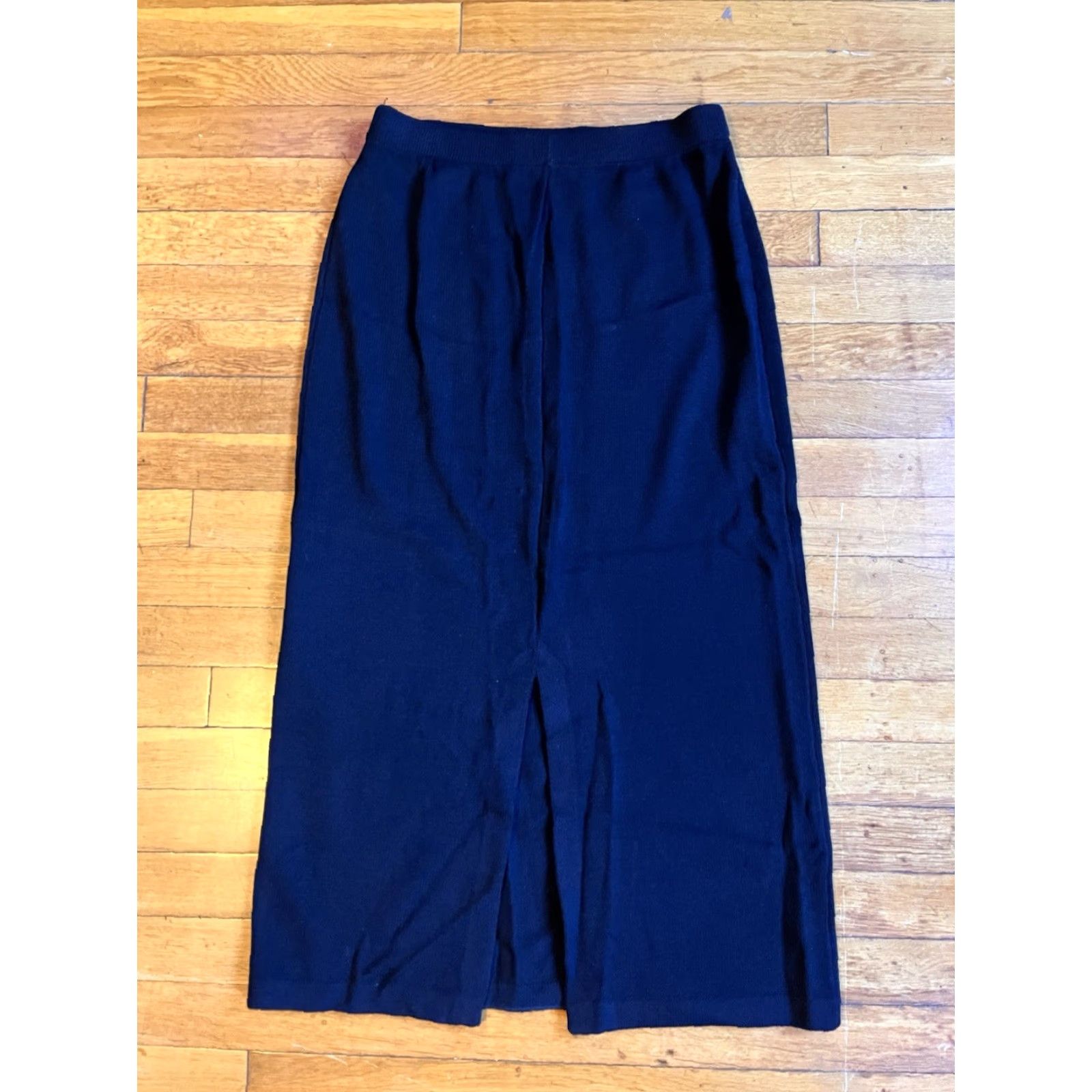 St. John St. John Basics Santana Knit Stretch Midi Skirt Women's 10 Black Size 32" / US 10 / IT 46 - 6 Thumbnail