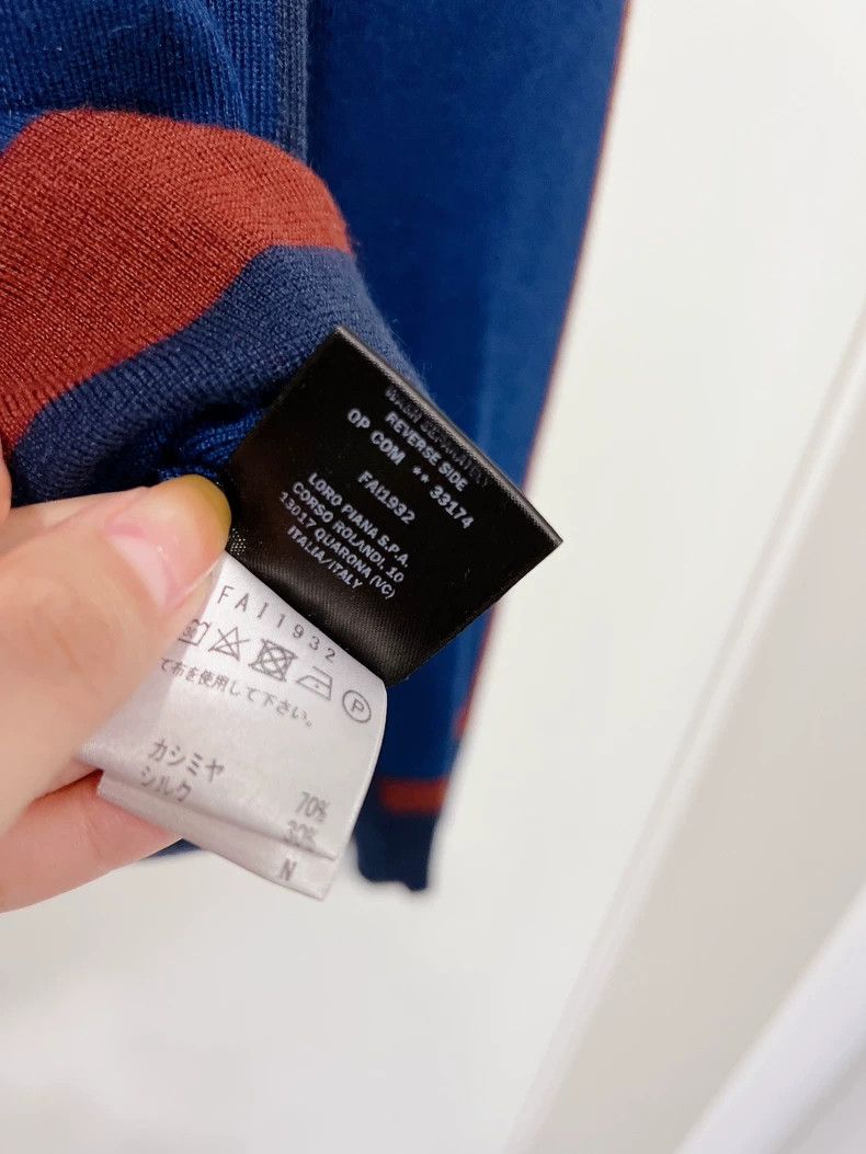 Loro Piana LORO PIANA Dark blue multicolored velvet knit sweater top Size M / US 6-8 / IT 42-44 - 9 Thumbnail