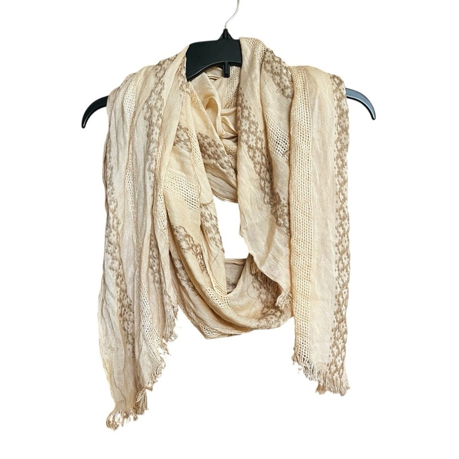 Other Light Pink Shawl Scarf Winter Layering Lagenlook Artsy Boho Size ONE SIZE - 1 Thumbnail