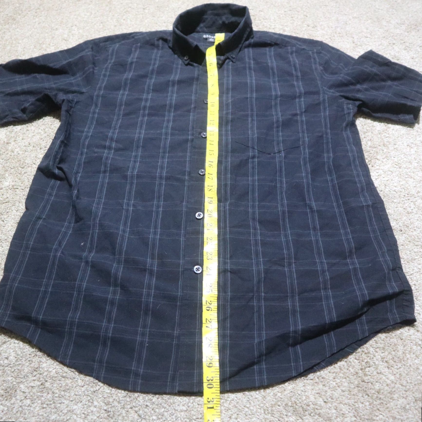 George GEORGE Shirt Plaid Button-Down Short Sleeve Adult M Medium Black Cotton Blend 38-40 Mens Size US M / EU 48-50 / 2 - 6 Thumbnail