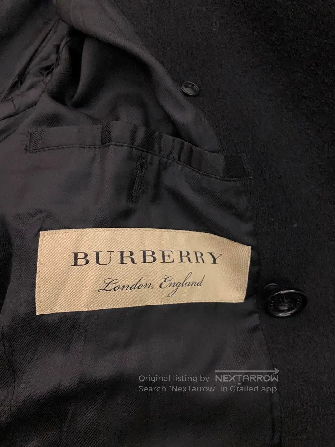 Burberry black wool coat with removable fur collar. Size US M / EU 48-50 / 2 - 7 Thumbnail