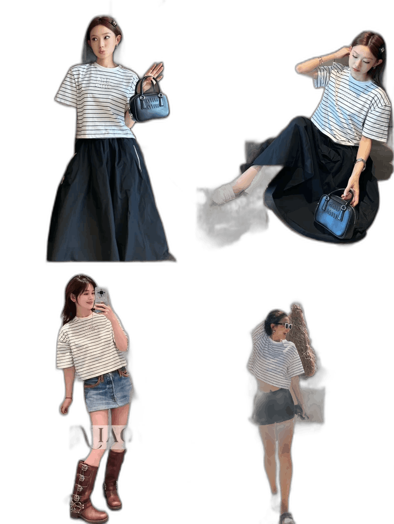 Miu Miu Miu Miu 24SS Letter Applique Relaxed Striped Short Sleeve Shirt Size US S / EU 44-46 / 1 - 1 Thumbnail