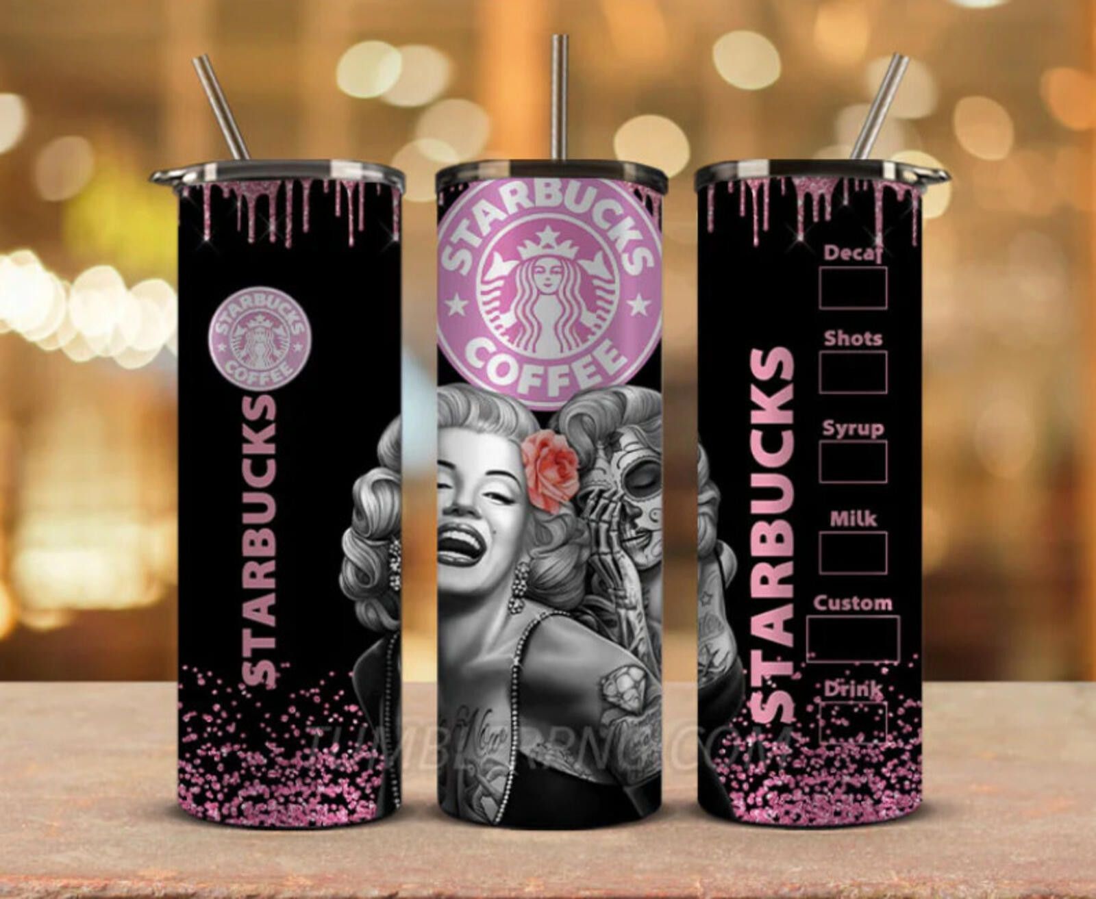 Other Coffee Tumbler 20oz Monroe Day of Dead Stainless Steel Size ONE SIZE - 1 Thumbnail