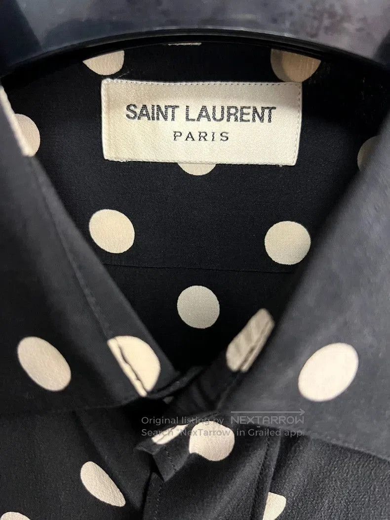 Saint Laurent Paris Saint Laurent Polka Dot Silk Button-Up Shirt Size US L / EU 52-54 / 3 - 3 Thumbnail