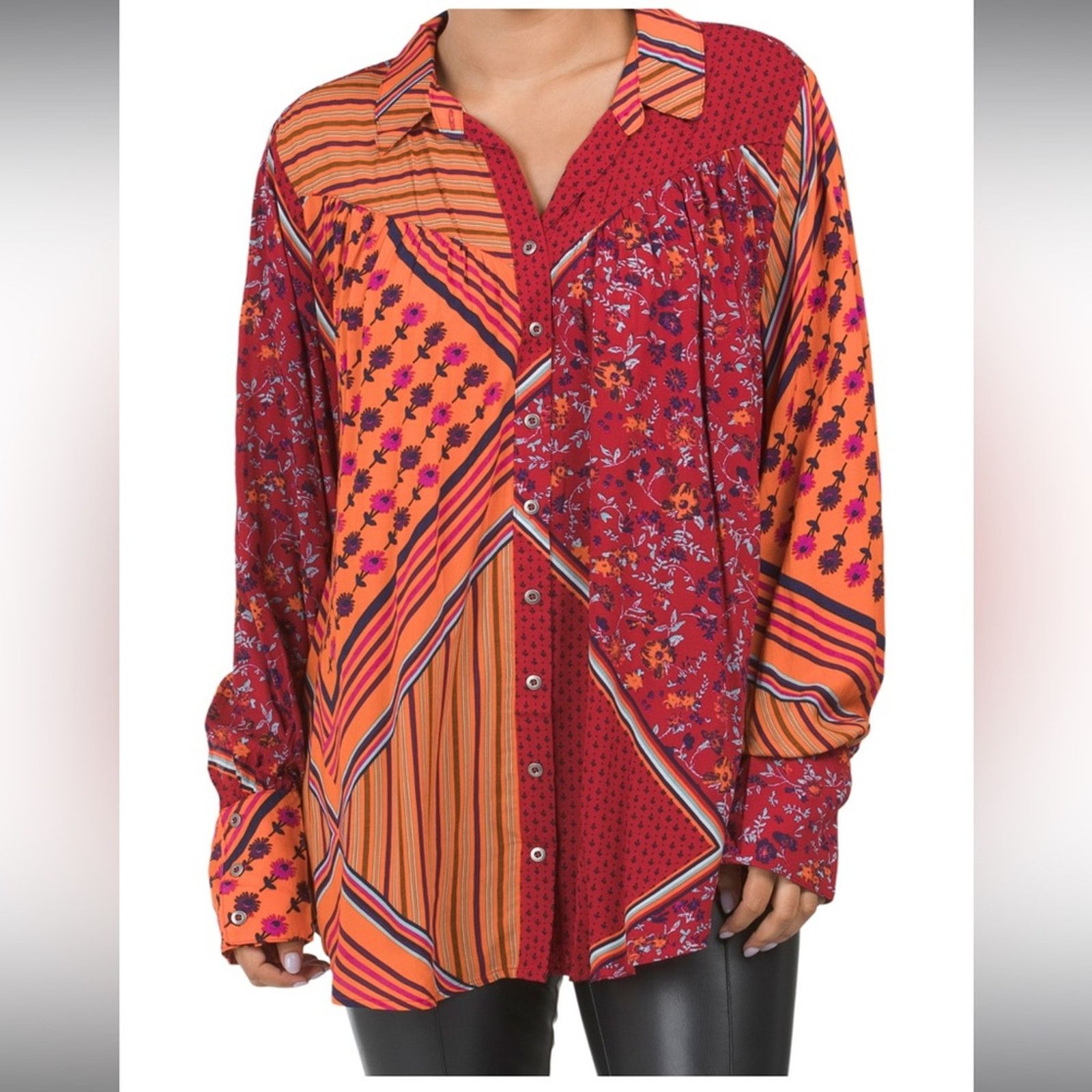 Free People 🎉LAST CHANCE🎉 FREE PEOPLE Hazel Button Down Top Size XS / US 0-2 / IT 36-38 - 6 Thumbnail