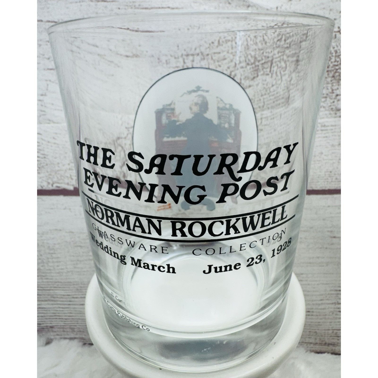 Other Norman Rockwell Saturday Evening Post "WEDDING MARCH" Glass Size ONE SIZE - 2 Thumbnail