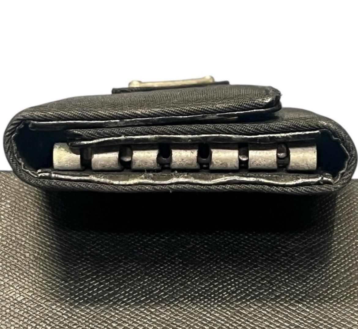 Prada Prada Nylon & Leather Wallet with Key Holder Black Size ONE SIZE - 8 Thumbnail