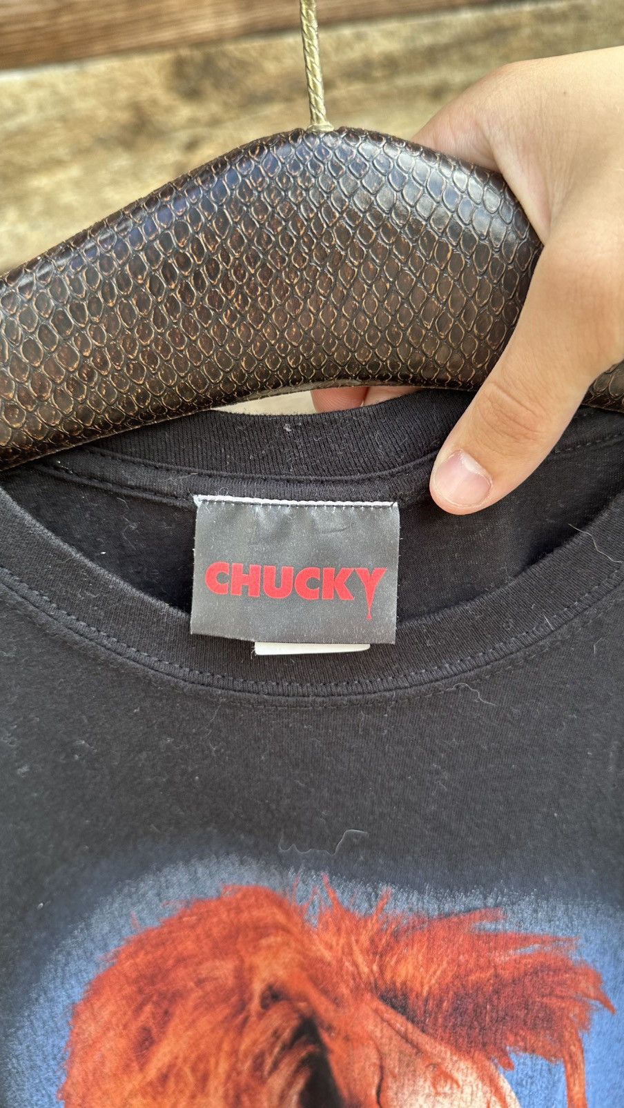 Band Tees VINTAGE Y2K CHUCKY WANNA PLAY? MOVIE HORROR BONES Size US XL / EU 56 / 4 - 6 Thumbnail