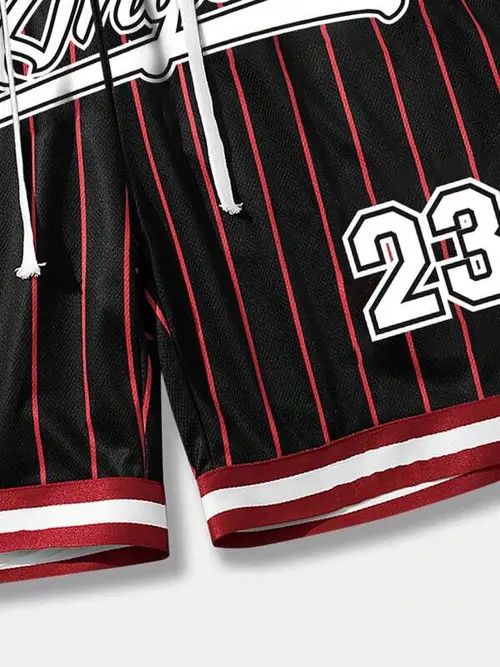 Jean Stripe basketball Graphic shorts DRIP Size US 30 / EU 46 - 3 Thumbnail