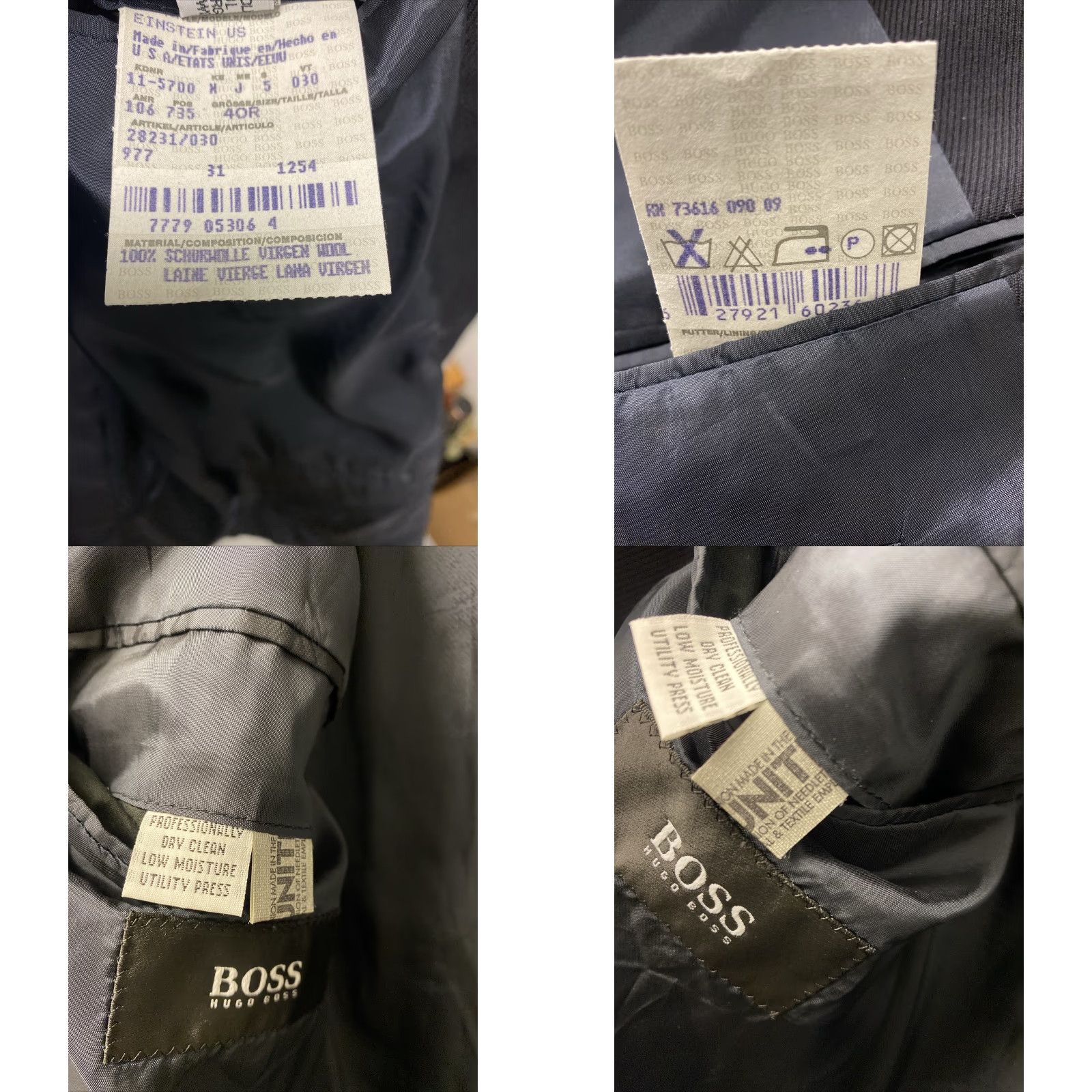 Hugo Boss VINTAGE Hugo Boss Blazer Mens 40R Knit Wool Black Three-Button Notch Lapel Single-Breasted Chest 42 Made USA Mens Size 40R - 9 Thumbnail