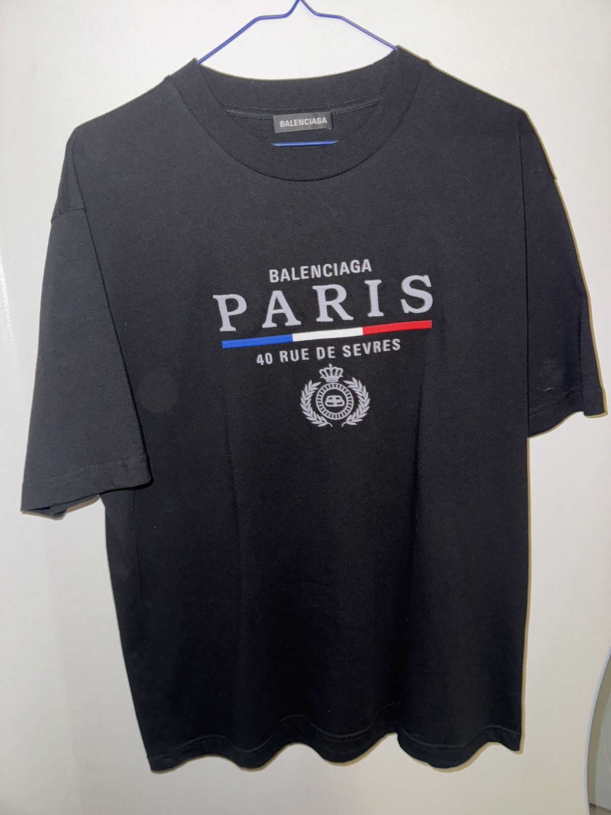 image of Balenciaga Paris 40 Rue De Sevres T-Shirt Size Xs in Black, Men's