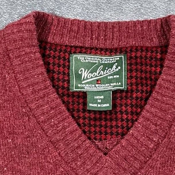 Vintage Woolrich Mens Sweater Pullover V Neck Wool Nylon Knit All Seasons Classic Red Heather M Size US M / EU 48-50 / 2 - 2 Thumbnail