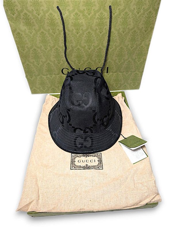 Gucci Black Gucci Jumbo GG Canvas Bucket Hat | Size XL Size ONE SIZE - 3 Thumbnail
