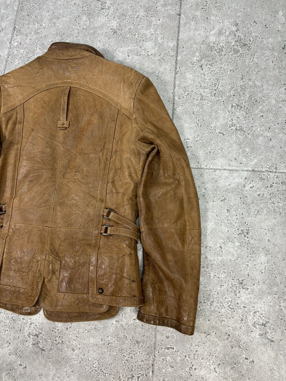 Genuine Leather × Japanese Brand Archive Japanese Leather Jacket Rare 2000s Vintage Cropped Size US L / EU 52-54 / 3 - 10 Thumbnail