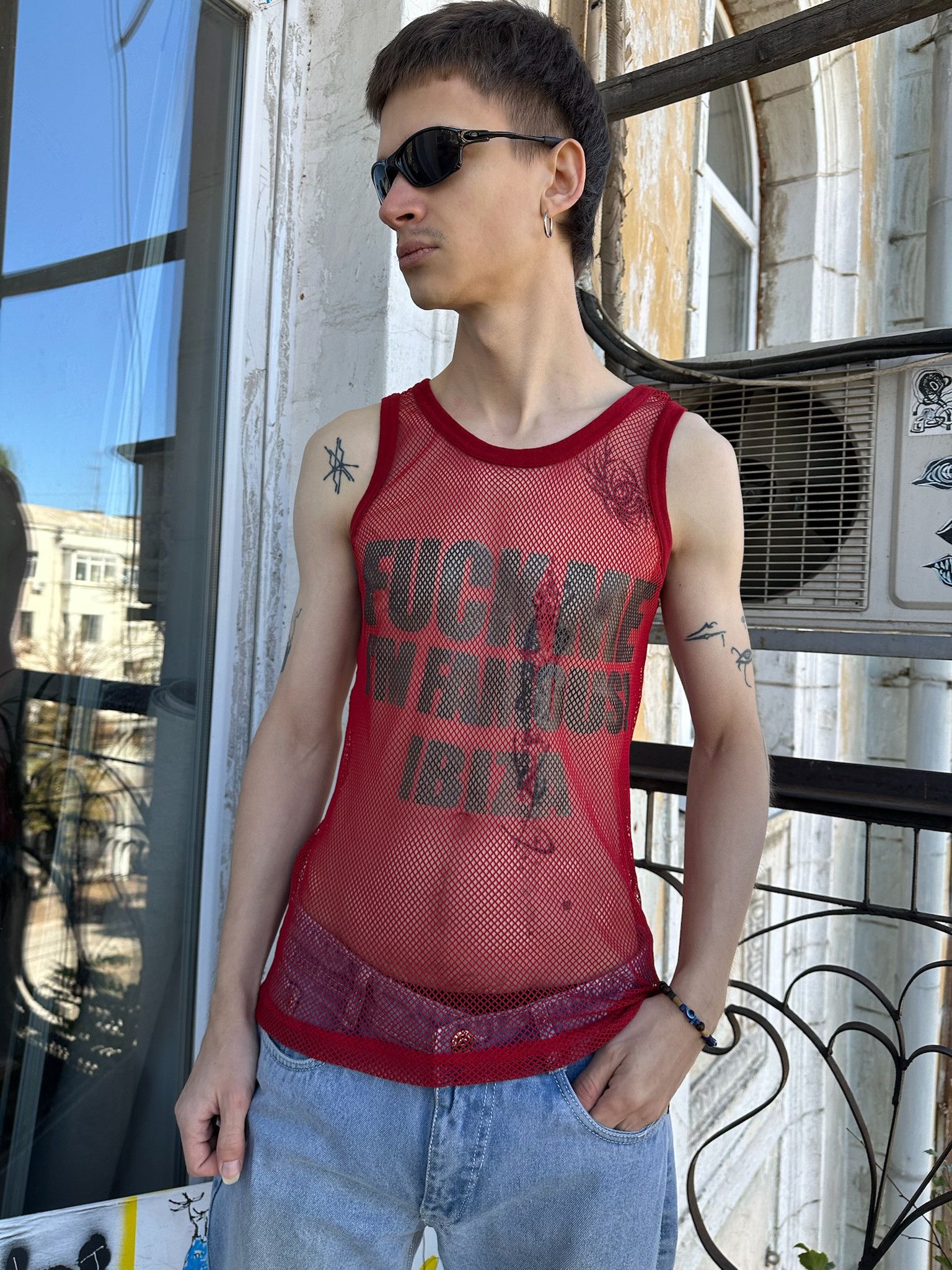 Vintage Vintage Ibiza tank mesh fuck me I am famous sexy porn techno Size US M / EU 48-50 / 2 - 1 Thumbnail