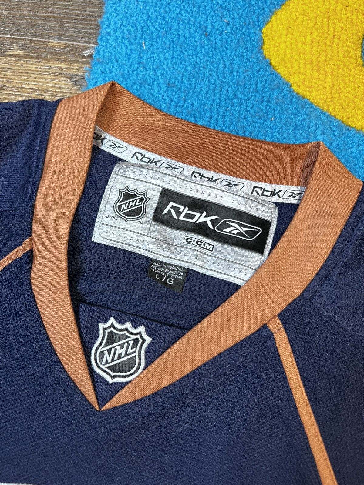 NHL × Reebok NWT Edmonton Oilers Reebok Long Sleeve Blank Blue Jersey Size US L / EU 52-54 / 3 - 9 Thumbnail