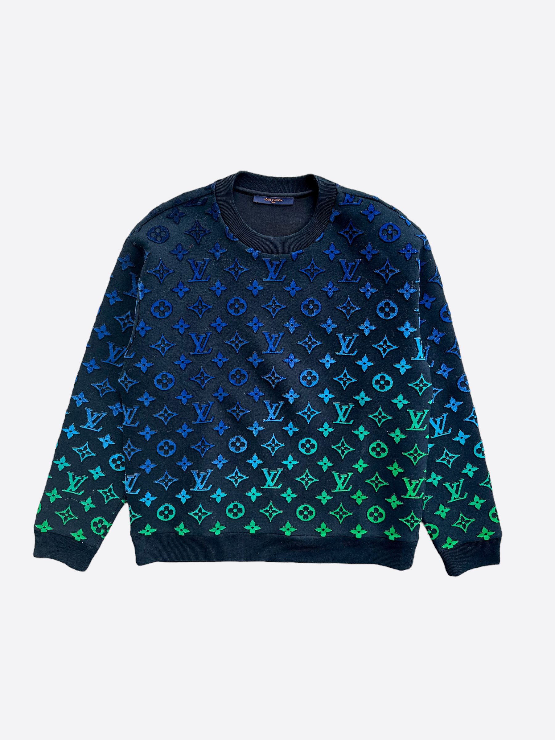 Louis Vuitton Louis Vuitton Blue Green Gradient Monogram Sweater Grailed