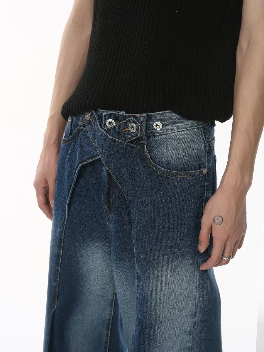 Japanese Brand × Jean High Street Deconstructed Crop Design Relaxed Jeans Size US 32 / EU 48 - 5 Thumbnail