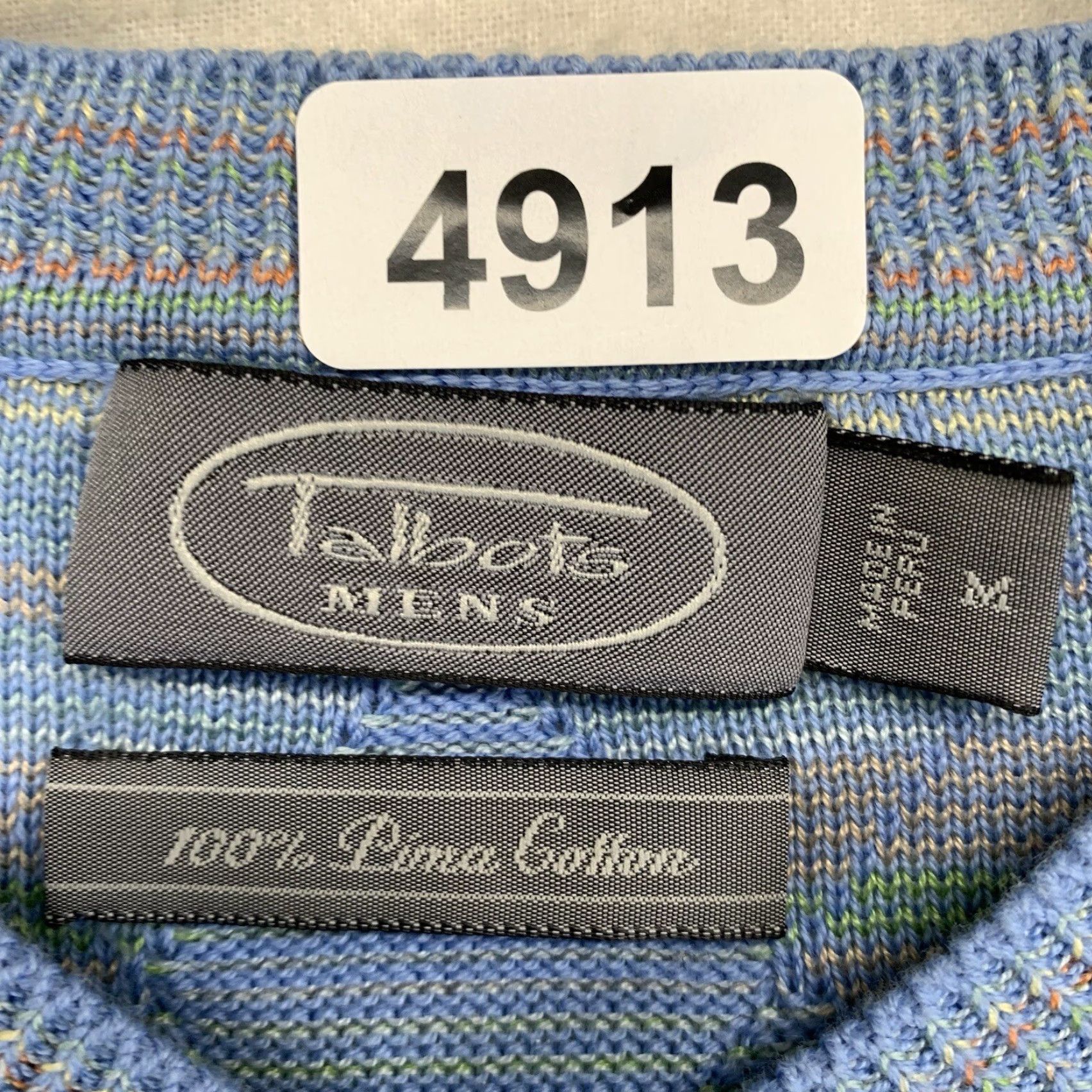 Talbots VINTAGE Talbots Argyle Sweater Men's M Blue 100% Pima Cotton Pullover Long Sleeve 80s 90s Golf Mens Size US M / EU 48-50 / 2 - 5 Thumbnail