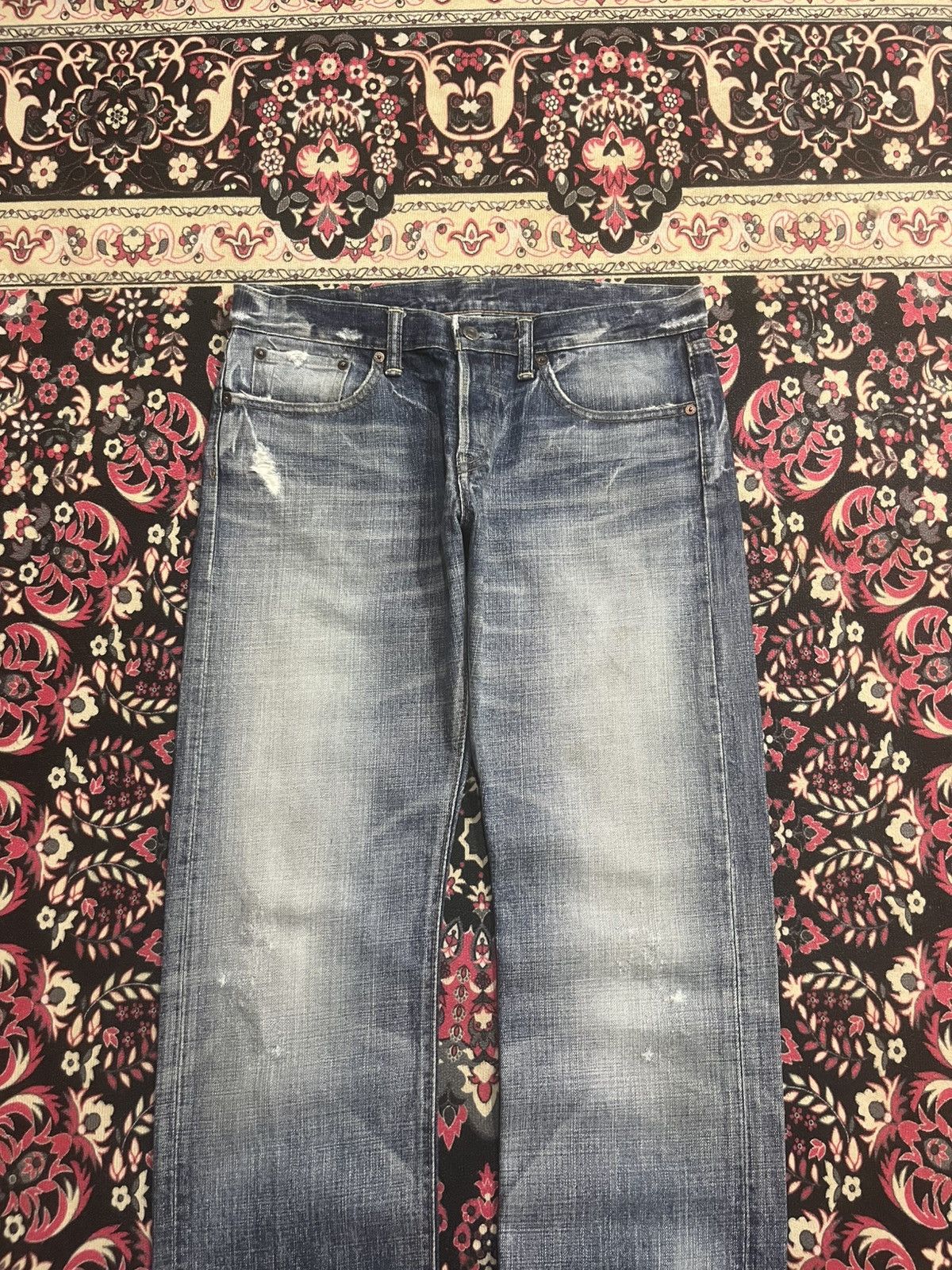 Eternal Vintage Japanese Brand Eternal Blue Faded Washed Slash Jeans Size US 32 / EU 48 - 3 Thumbnail