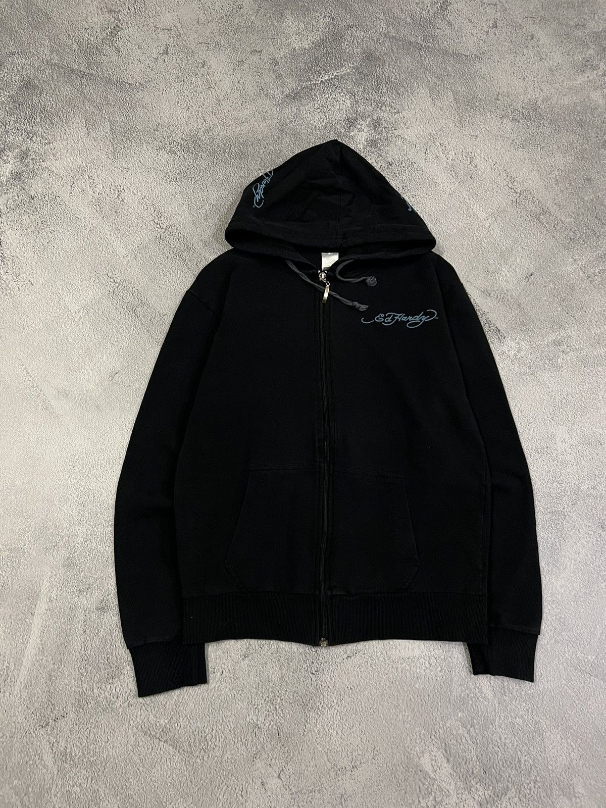 Ed Hardy Vintage Y2k Ed Hardy Skull ☠️ Big Logo Zip Hoodie 00’s Size S / US 4 / IT 40 - 4 Thumbnail