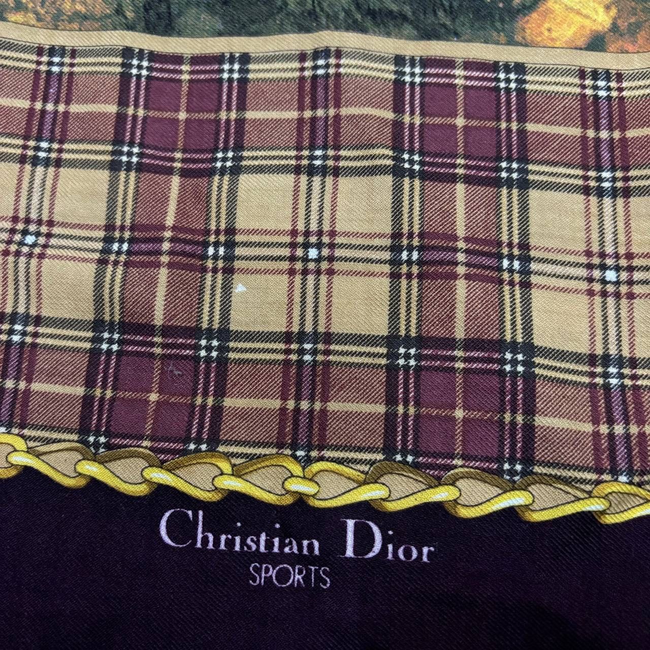 Christian Dior Monsieur Christian Dior Vintage Silk Scarf Babushka Fox Hunt Scene Size ONE SIZE - 4 Thumbnail