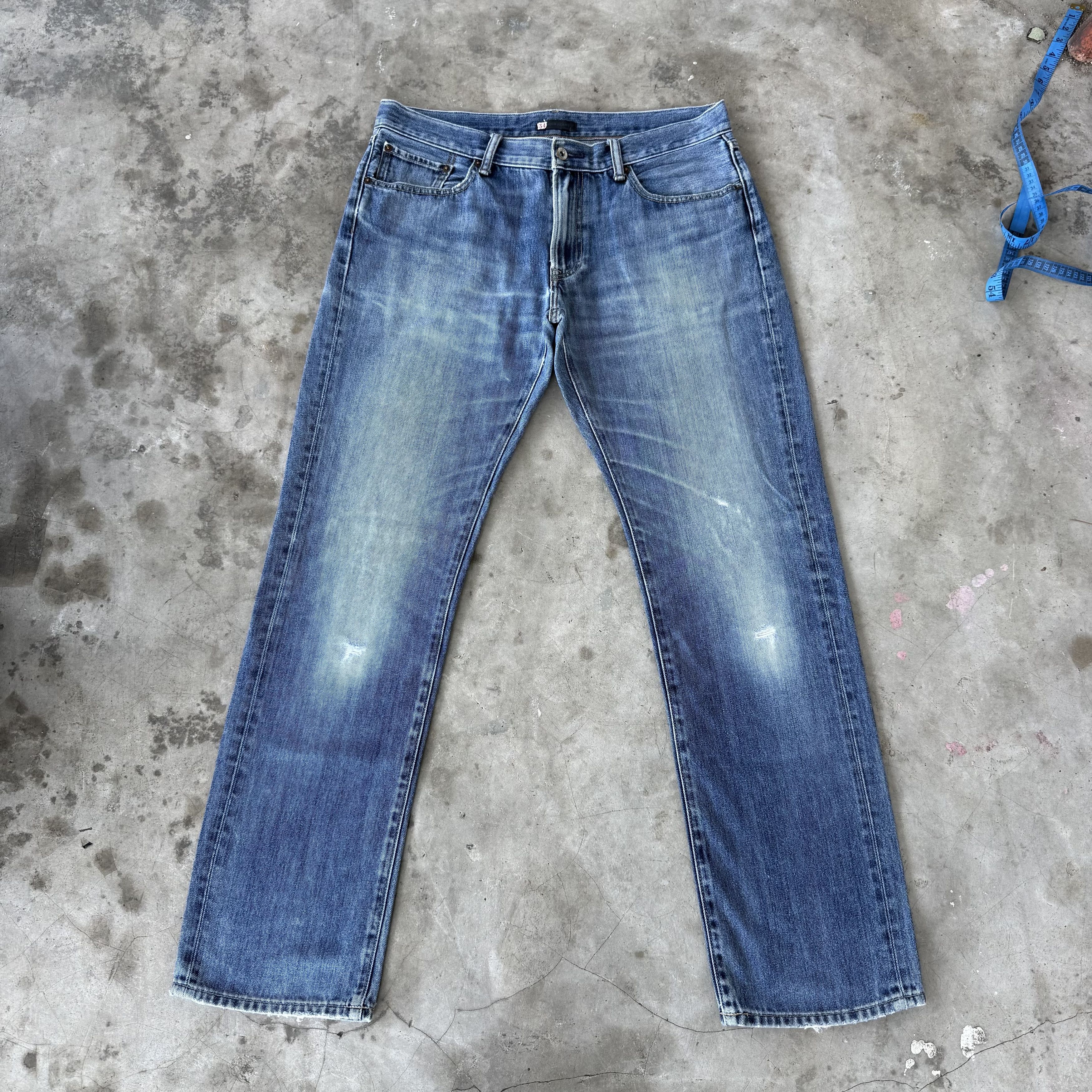 Japanese Brand W37x33 Vintage Japanese Stone Wash Faded Denim Jean Size US 37 - 2 Thumbnail